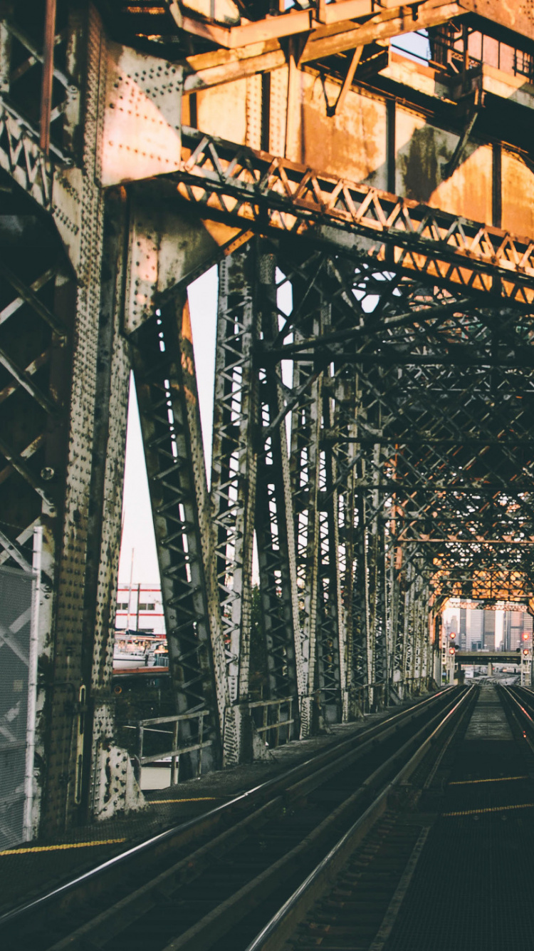 Обои мост, транспорт, Мост ферменной конструкции, Гирдерский мост, консольный мост в разрешении 750x1334