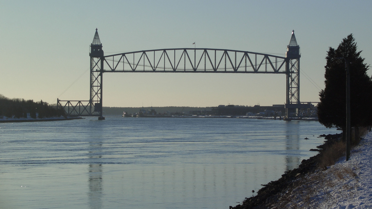 Обои Железная Дорога Кейп Код Мосту Через Канал, Кейп-Код Канал, CapeFlyer, мост, канал в разрешении 1280x720