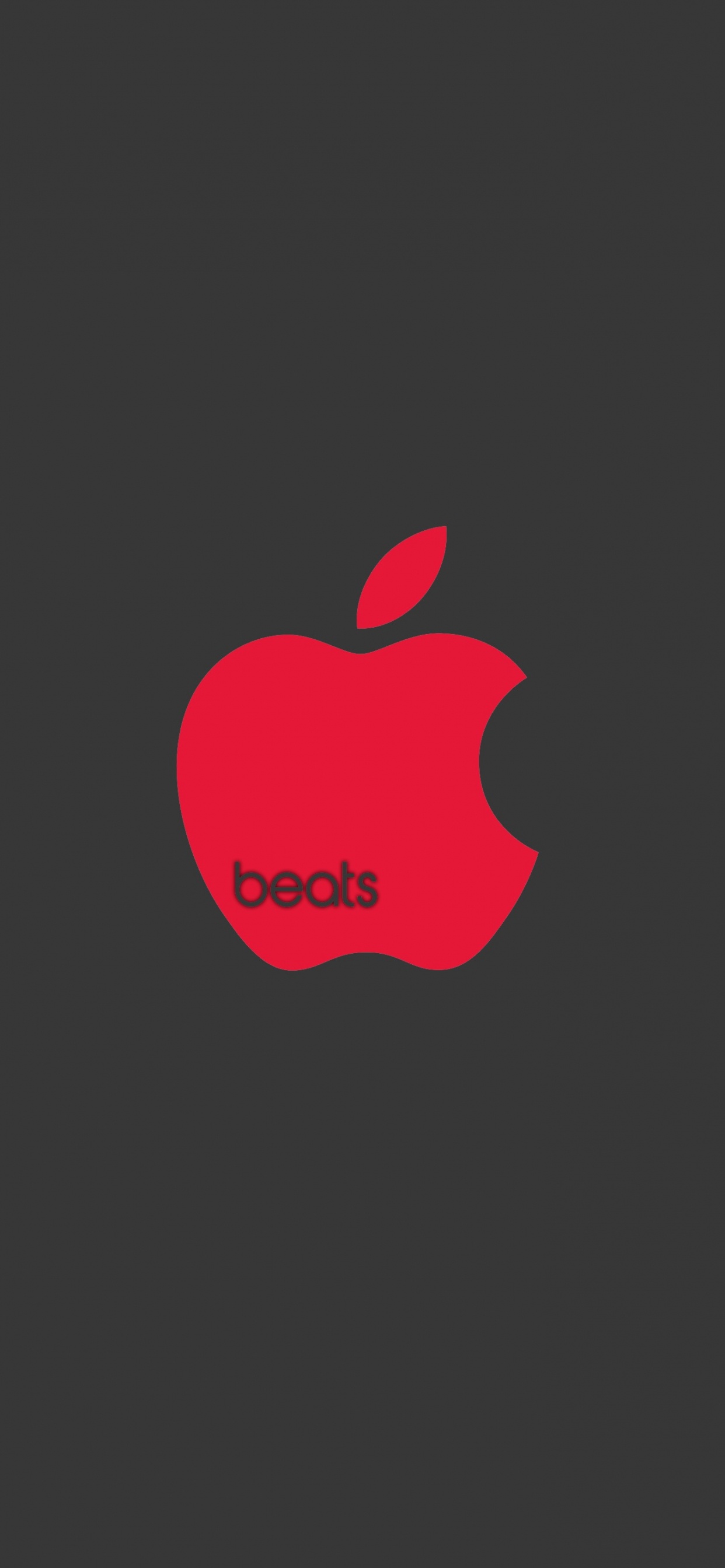 Обои лого, apple, beats electronics, красный цвет, фрукты в разрешении 1242x2688