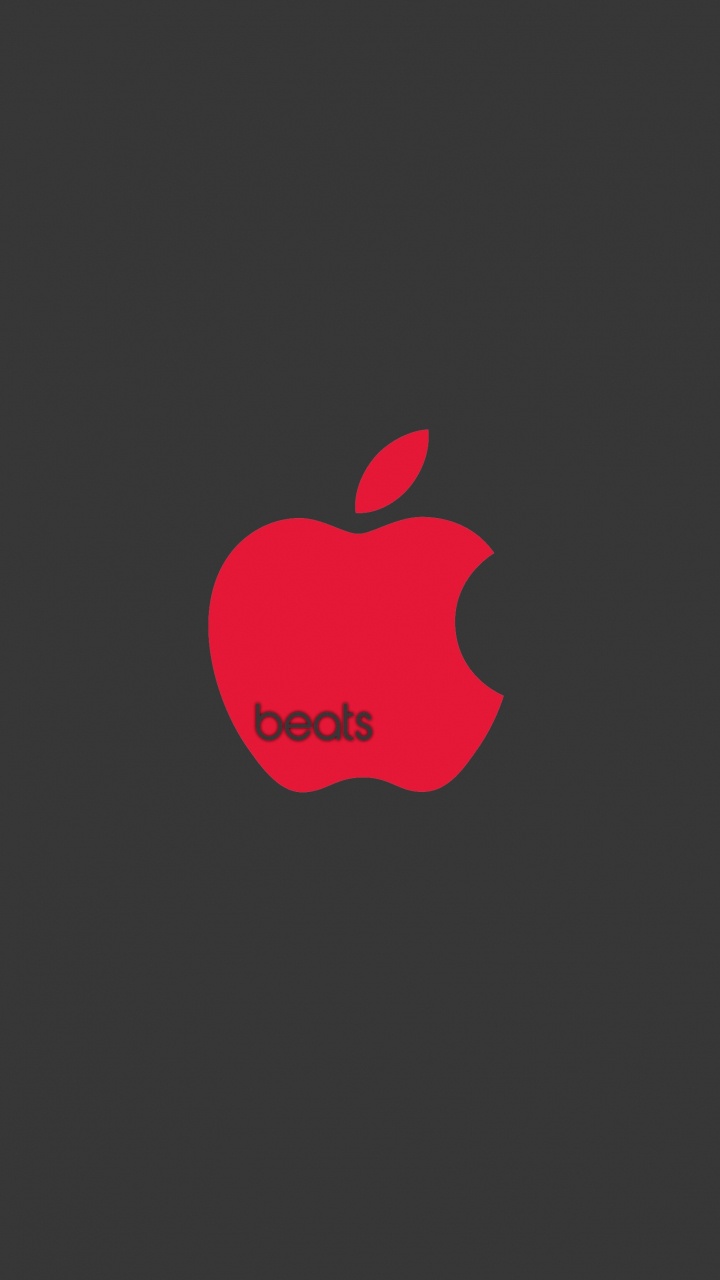 Обои лого, apple, beats electronics, красный цвет, фрукты в разрешении 720x1280