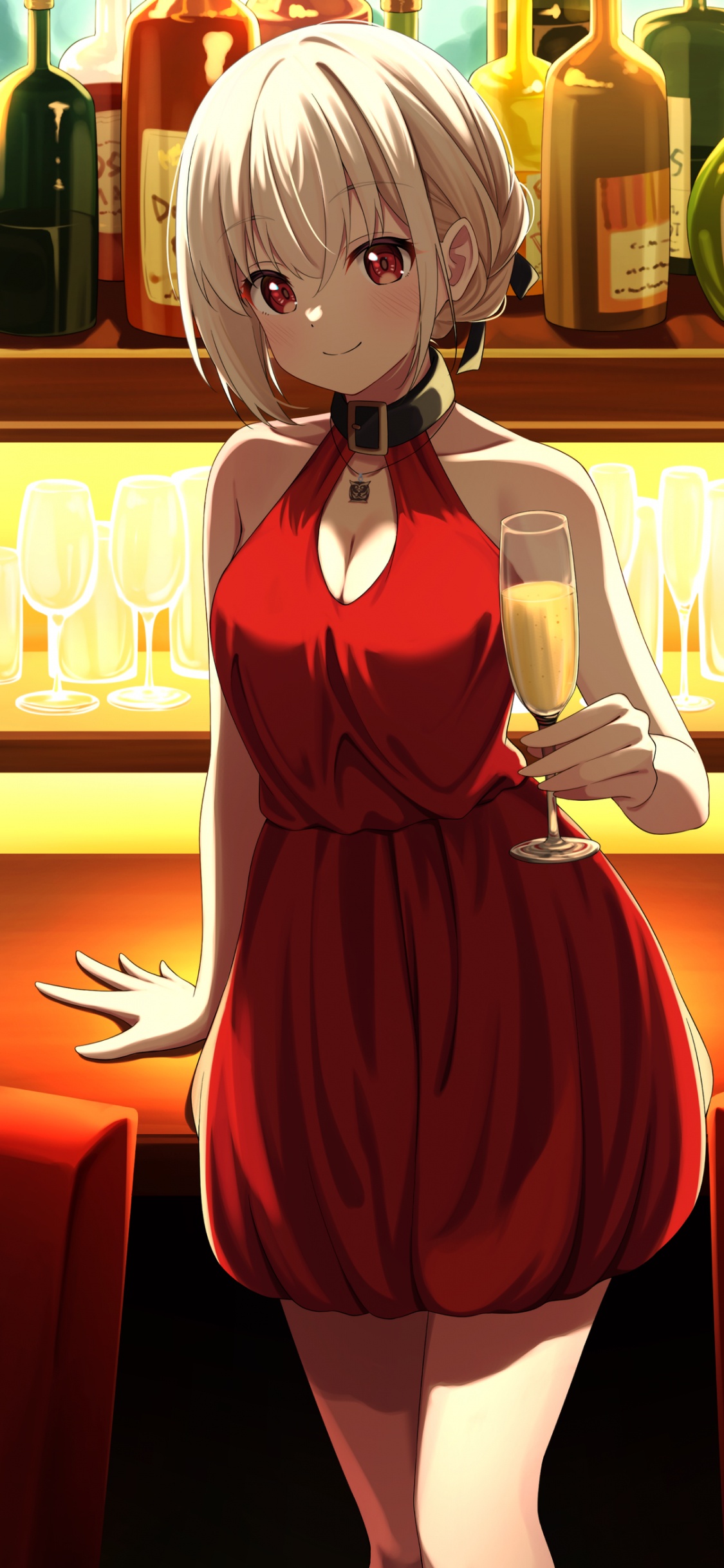 Обои Нишикиги Чисато, мультик, мультфильм, иллюстрация, рисование в разрешении 1125x2436