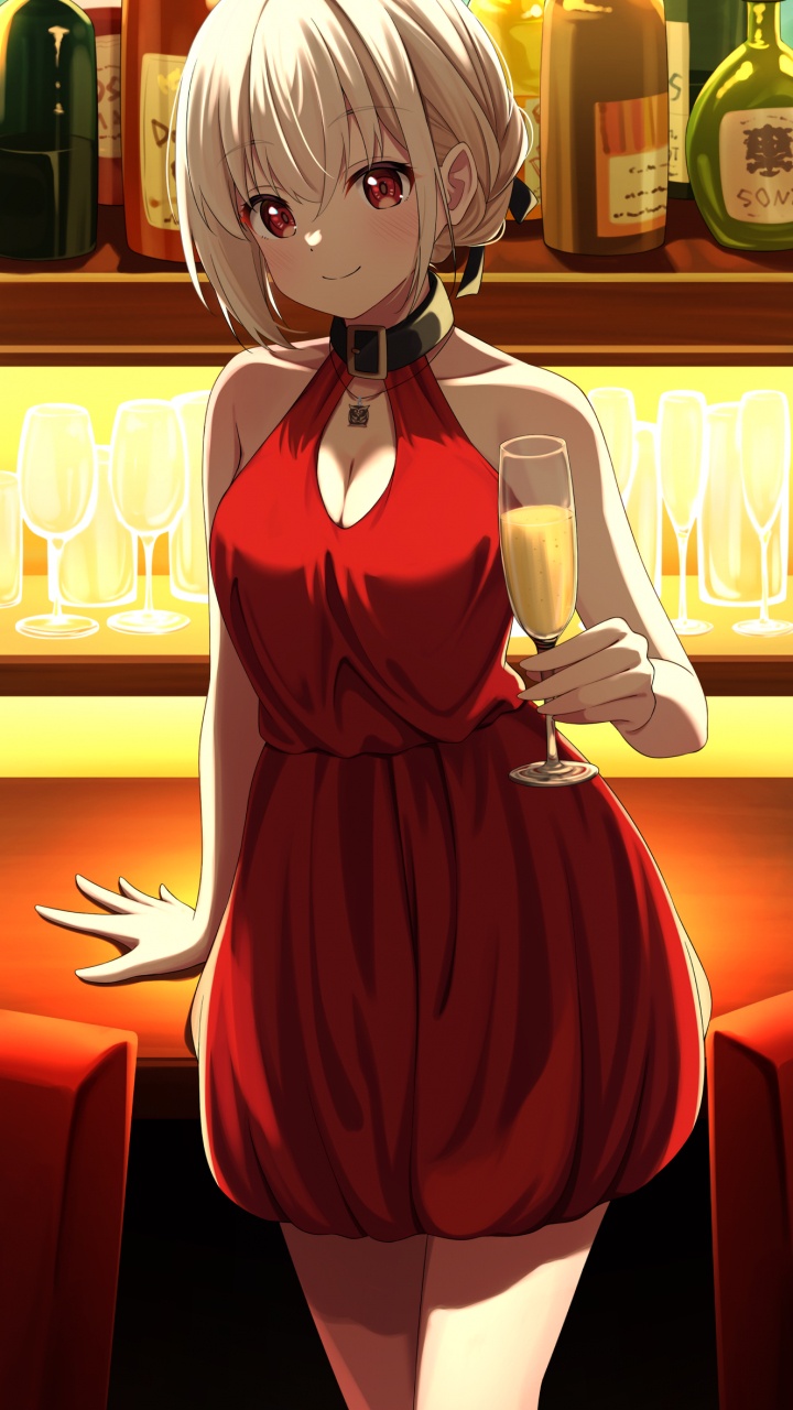 Обои Нишикиги Чисато, мультик, мультфильм, иллюстрация, рисование в разрешении 720x1280