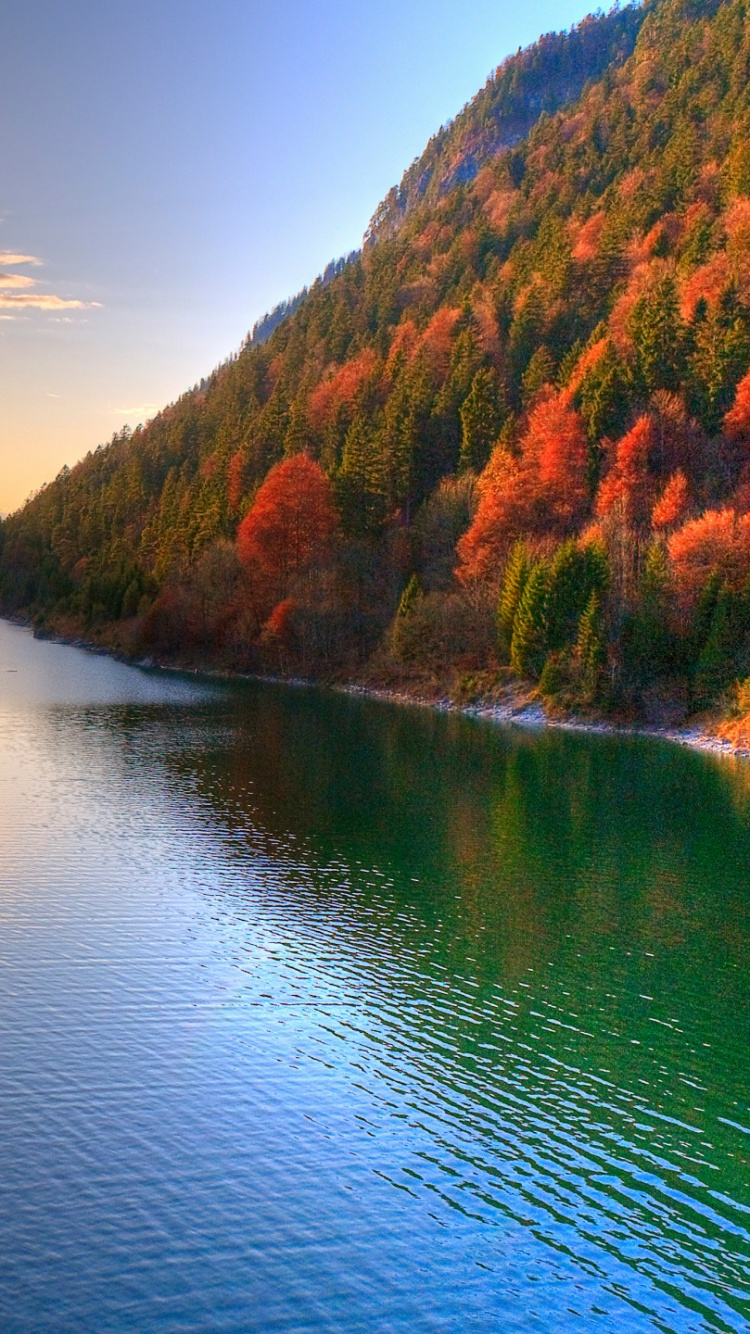 Обои macbook, природа, отражение, озеро, гидроресурсы в разрешении 750x1334