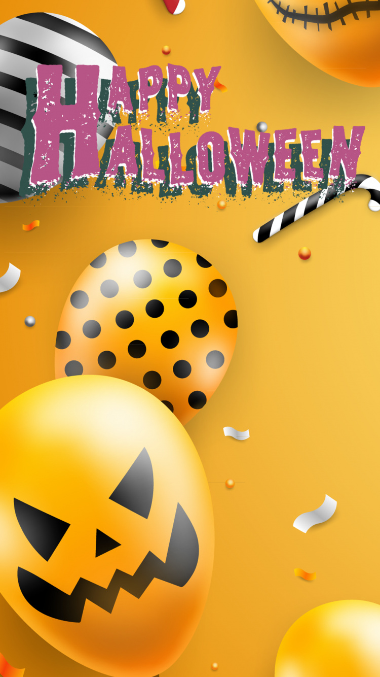 Обои Хэллоуин, Апельсин, постер, векторная графика, дизайн в разрешении 750x1334