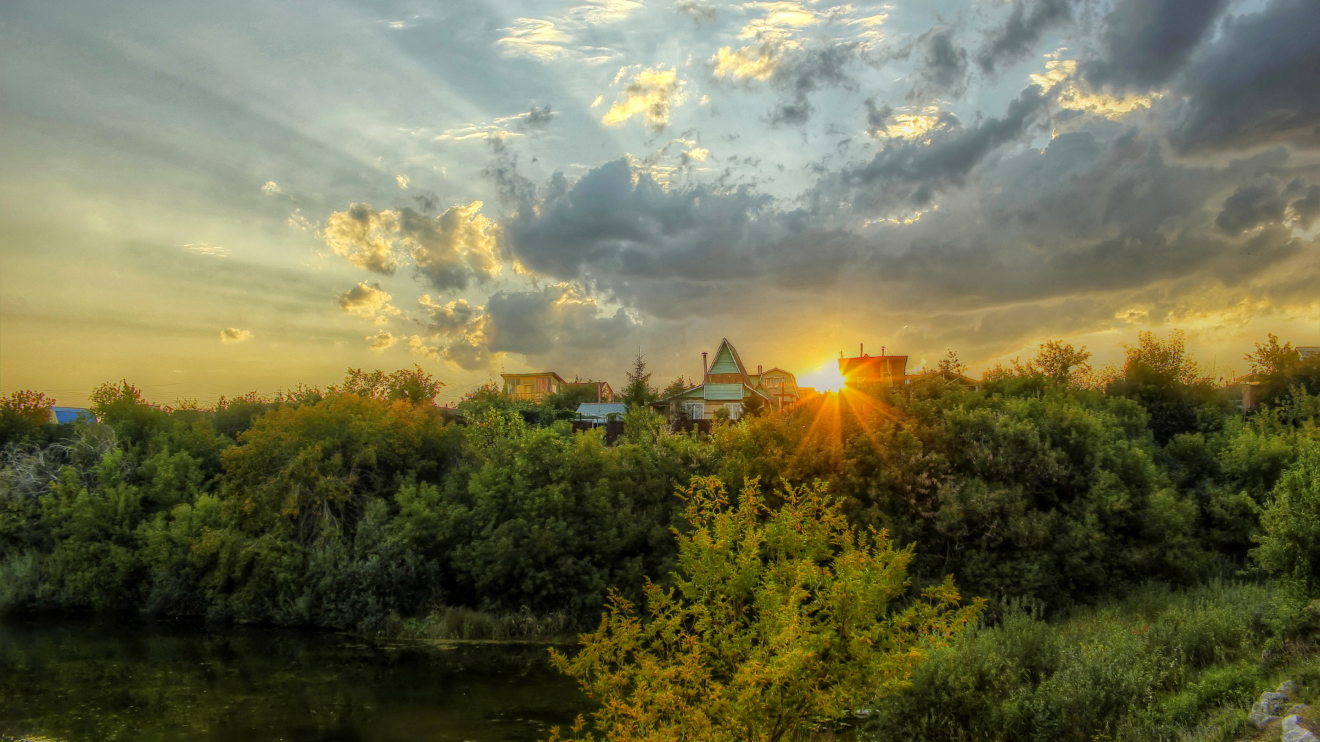 Обои утро, природа, облако, восход солнца, рассвет в разрешении 1920x1080