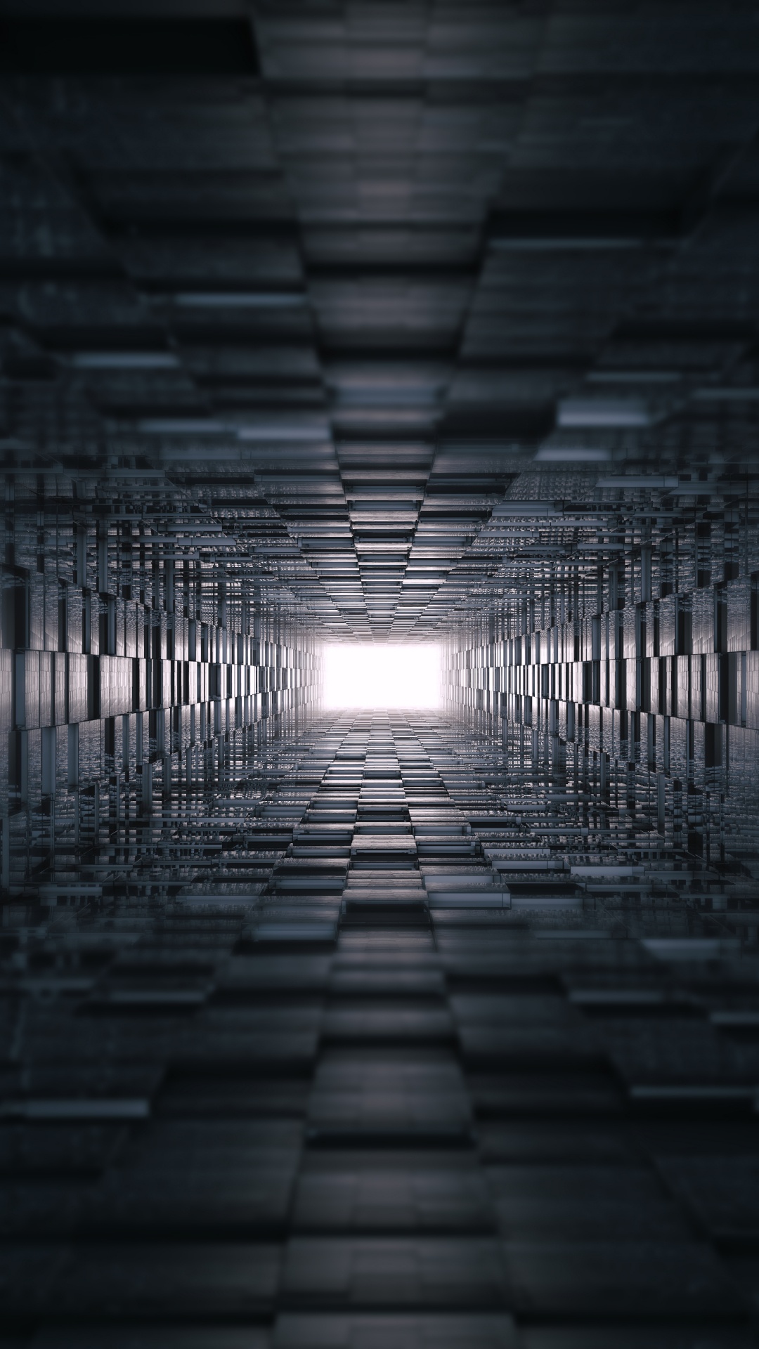 Обои абстрактное искусство, цифровое искусство, темнота, свет, инфраструктура в разрешении 1080x1920