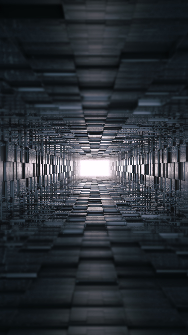 Обои абстрактное искусство, цифровое искусство, темнота, свет, инфраструктура в разрешении 750x1334