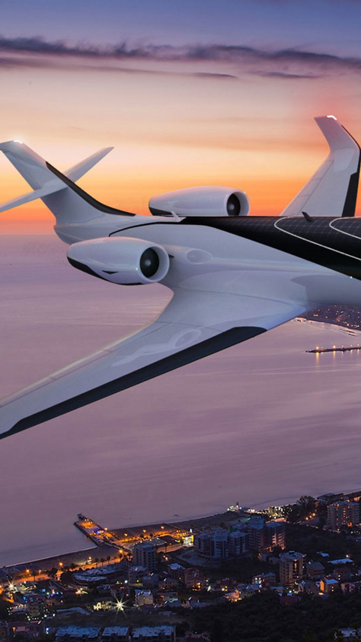 Обои самолет, самолеты, полет, воздушное путешествие, бизнес джет в разрешении 720x1280