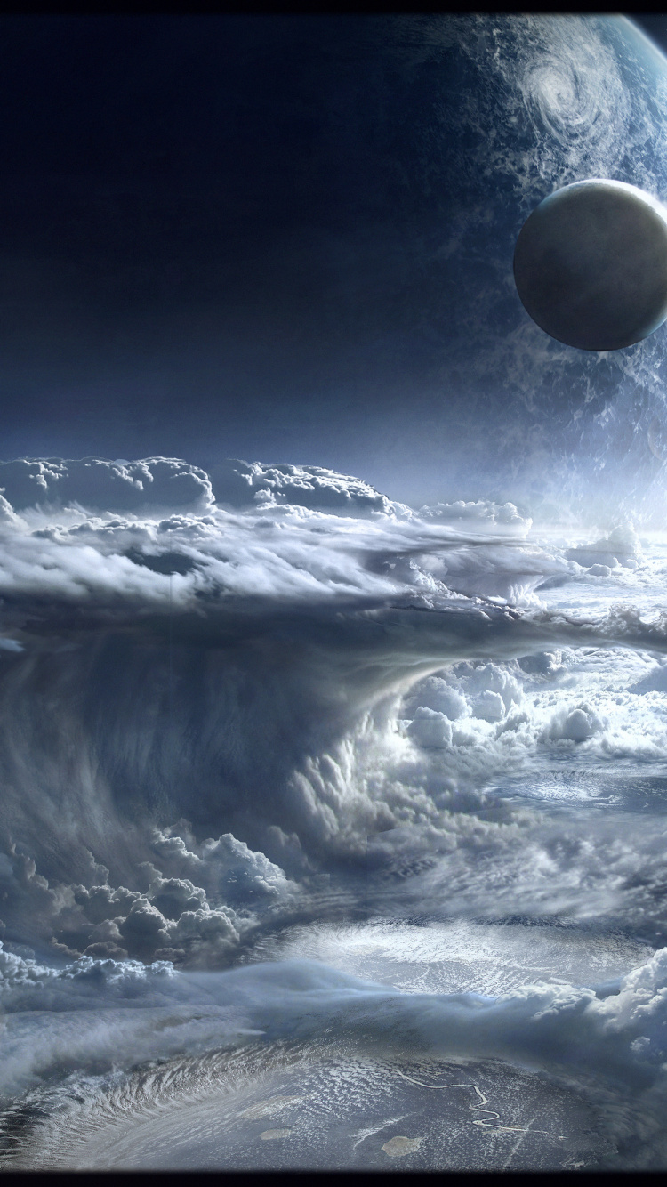 Обои атмосфера, космическое пространство, астрономический объект, планета, космос в разрешении 750x1334