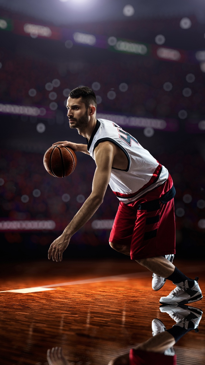 Обои Баскетбол, баскетболист, баскетбольная площадка, баскетбольные движения, спортивные объекты в разрешении 720x1280