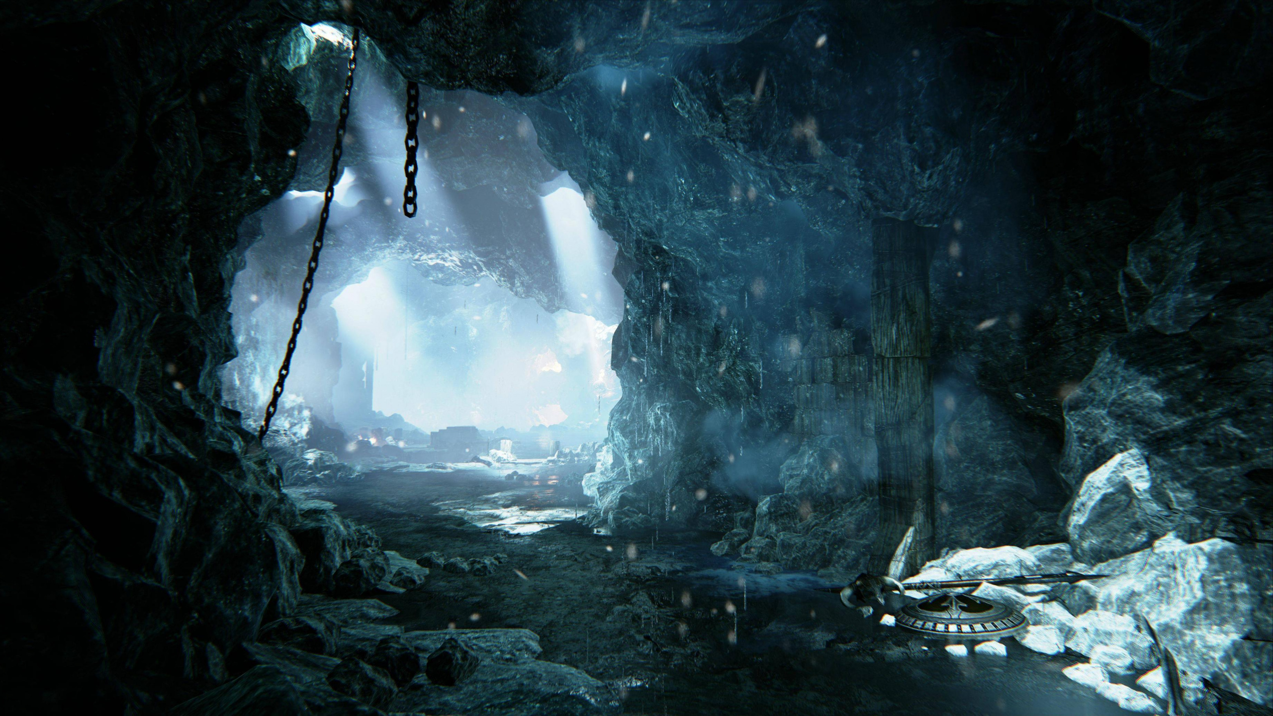 Обои движок Unreal, игровой движок, темнота, пещера, формирование в разрешении 2560x1440