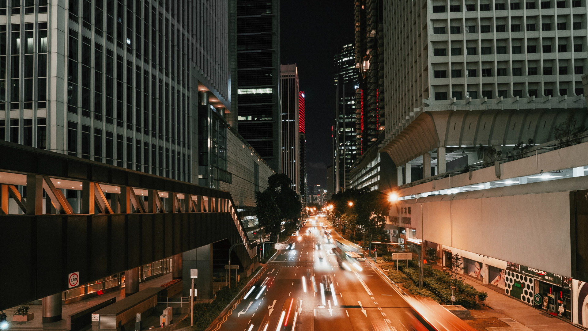 Обои архитектура, городской район, метрополия, ночь, город в разрешении 1920x1080