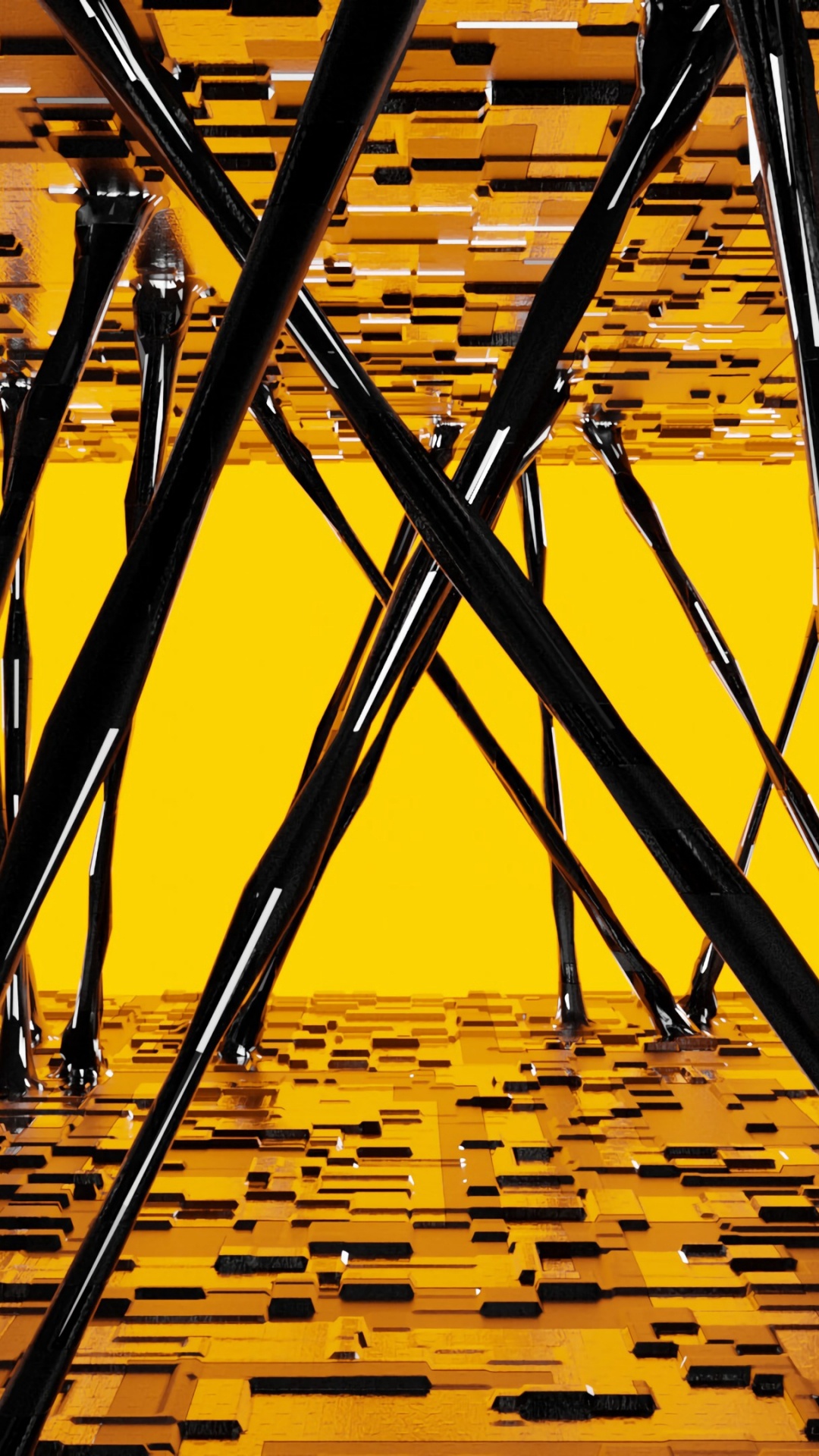 Обои запутанный, желтый, линия, Апельсин, дерево в разрешении 1080x1920