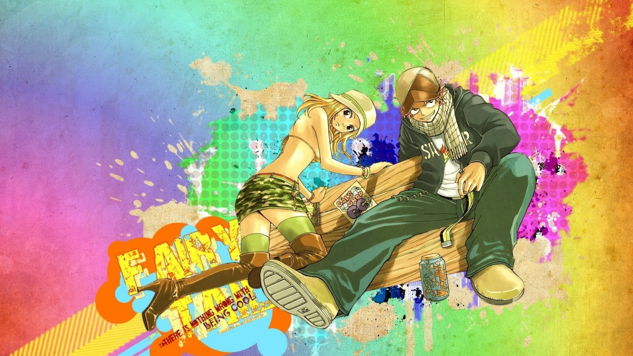 Обои Нацу Драгнил, фейри Тейл, аниме, иллюстрация, графический дизайн в разрешении 1280x720