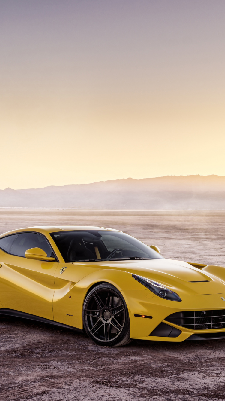 Обои авто, спорткар, Ferrari, суперкар, желтый в разрешении 750x1334