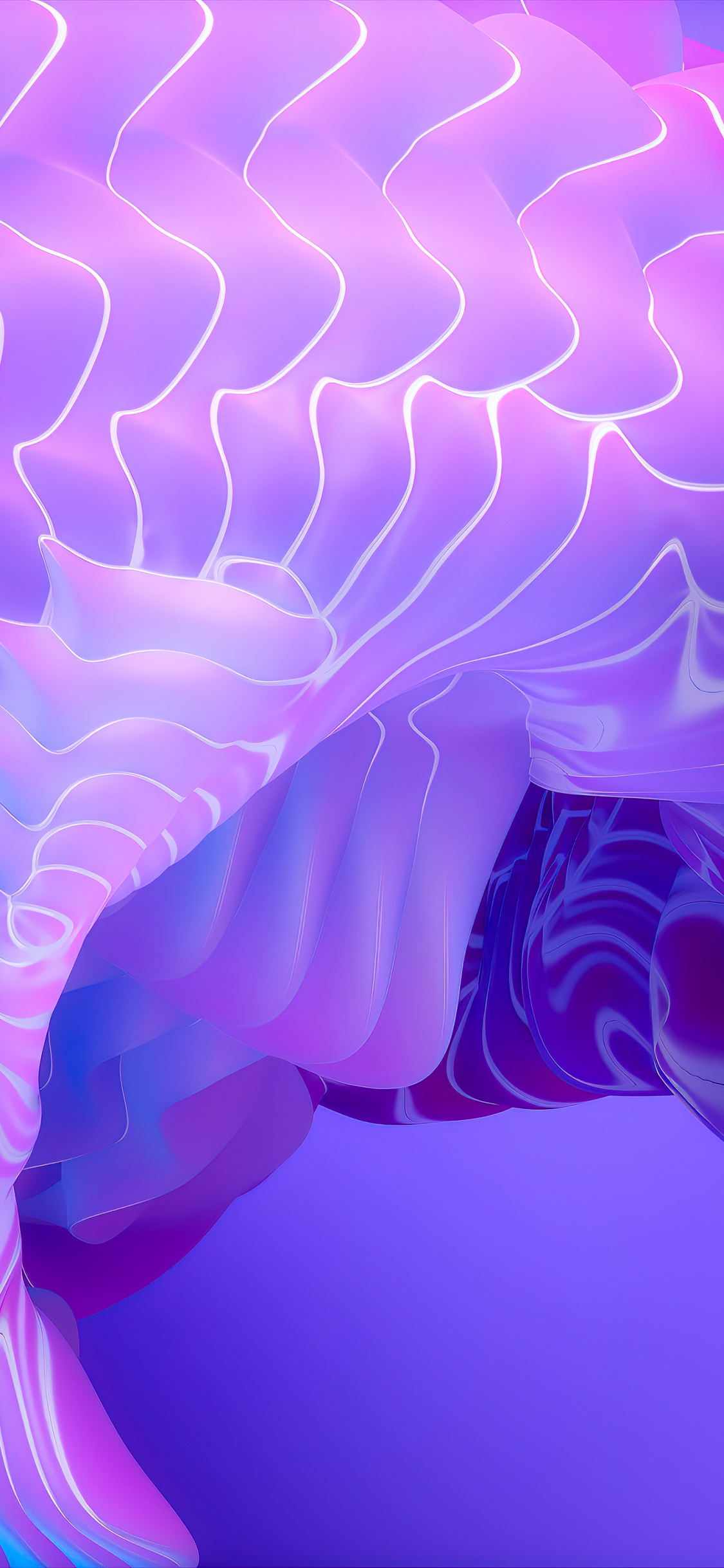 Обои фрактальное искусство, вода, пурпур, морские беспозвоночные, лазурный в разрешении 1125x2436