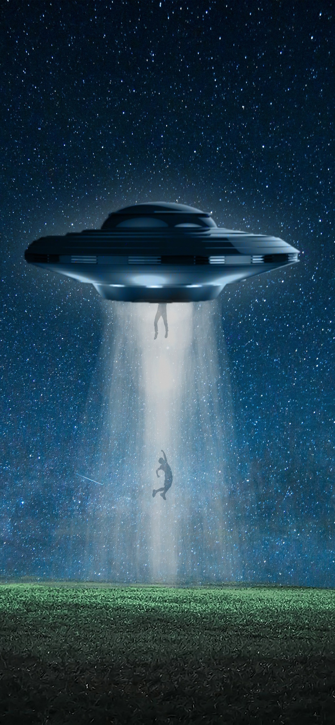 Обои инопланетное блюдце, внеземная жизнь, летающая тарелка, Научная фантастика, вода в разрешении 1125x2436