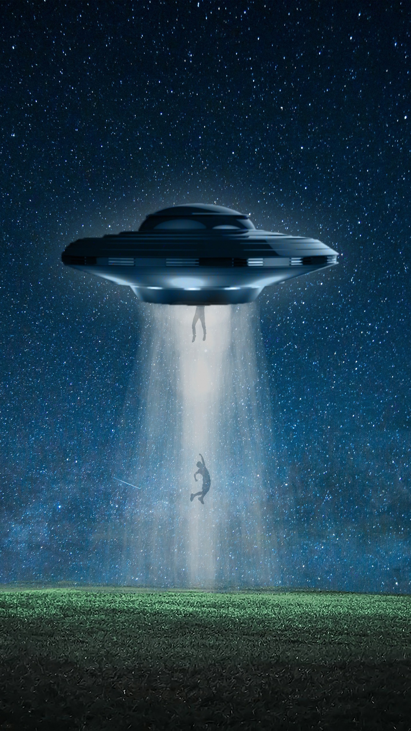 Обои инопланетное блюдце, внеземная жизнь, летающая тарелка, Научная фантастика, вода в разрешении 1440x2560