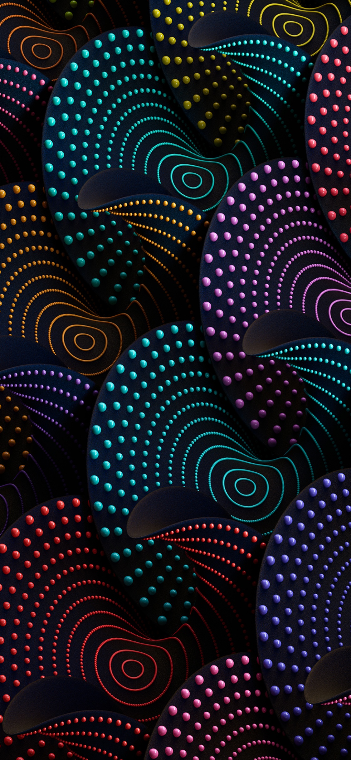 Обои узор, свет, природа, черный, арт в разрешении 1125x2436