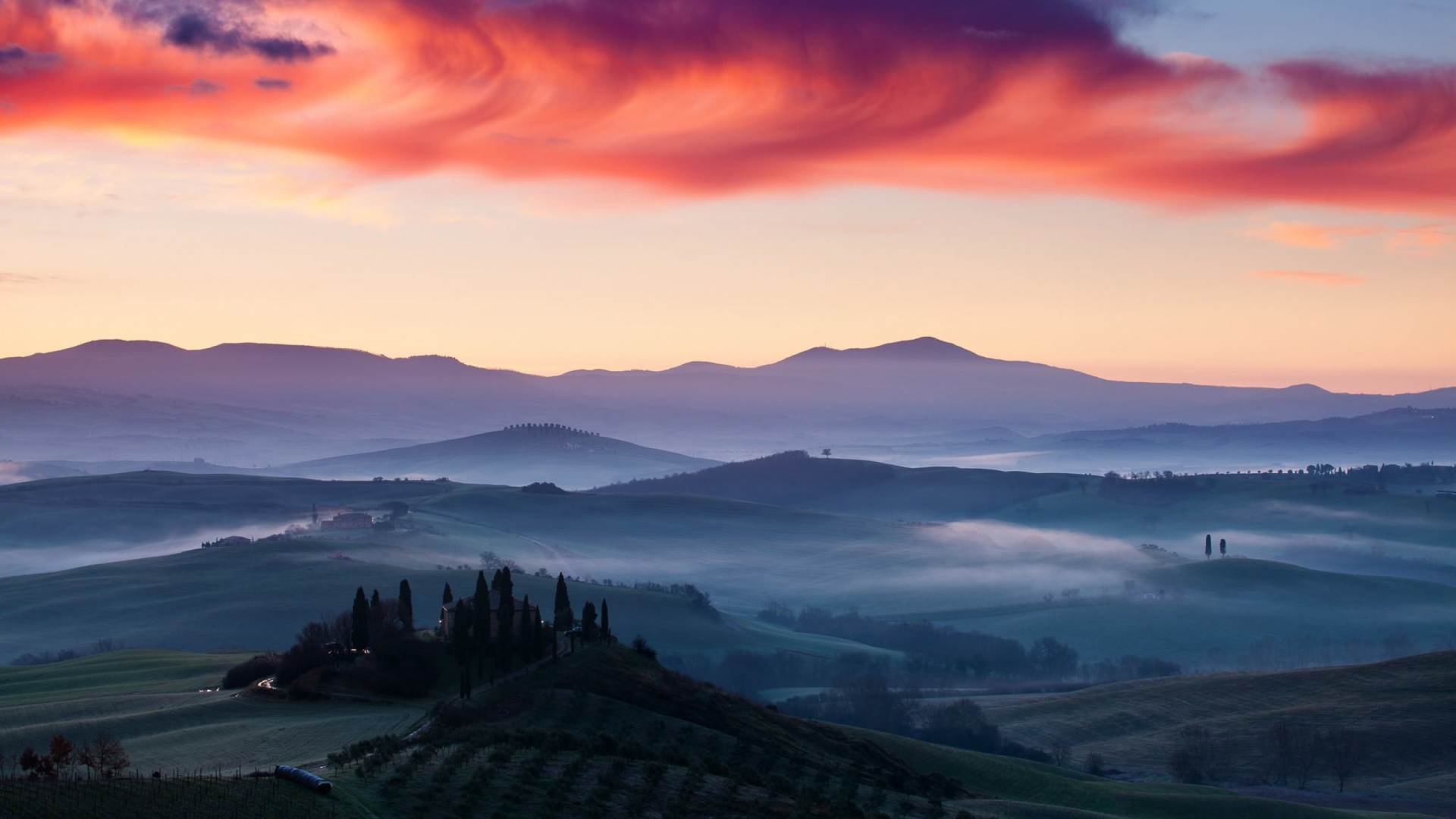 Обои облако, нагорье, утро, атмосфера, Италия в разрешении 1920x1080