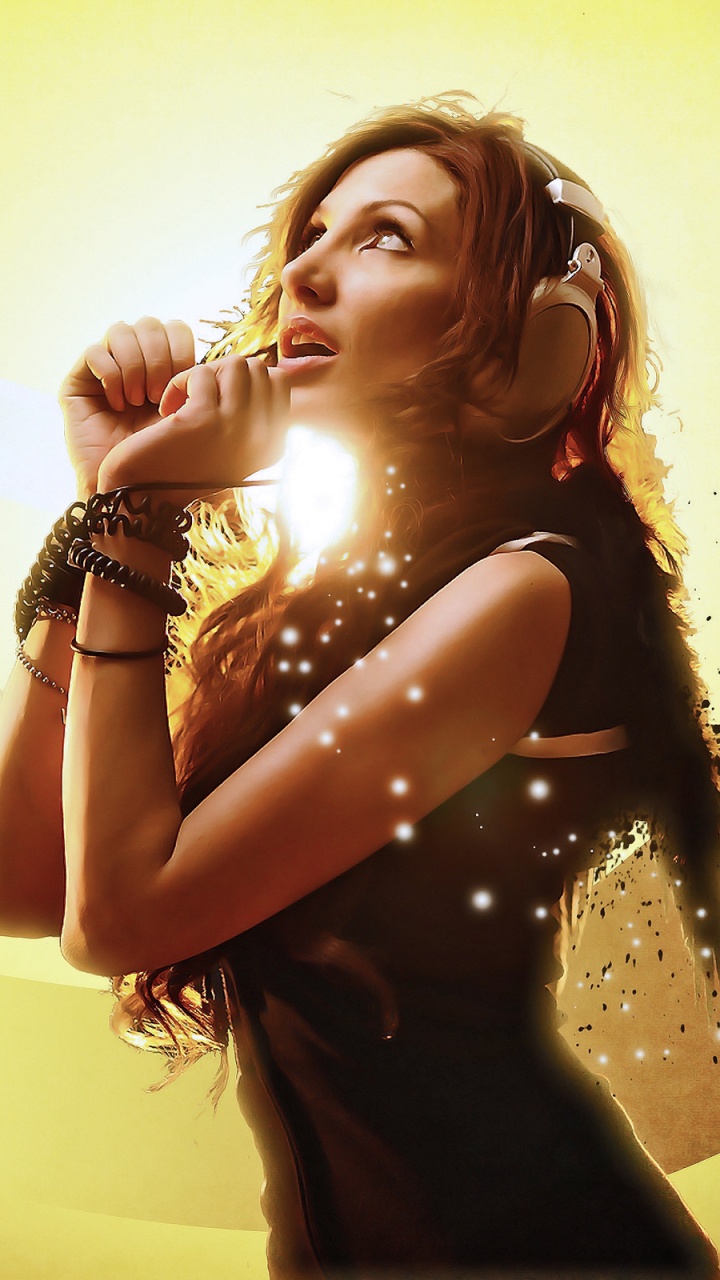 Обои желтый, искусство, арт, счастье, музыка в разрешении 720x1280