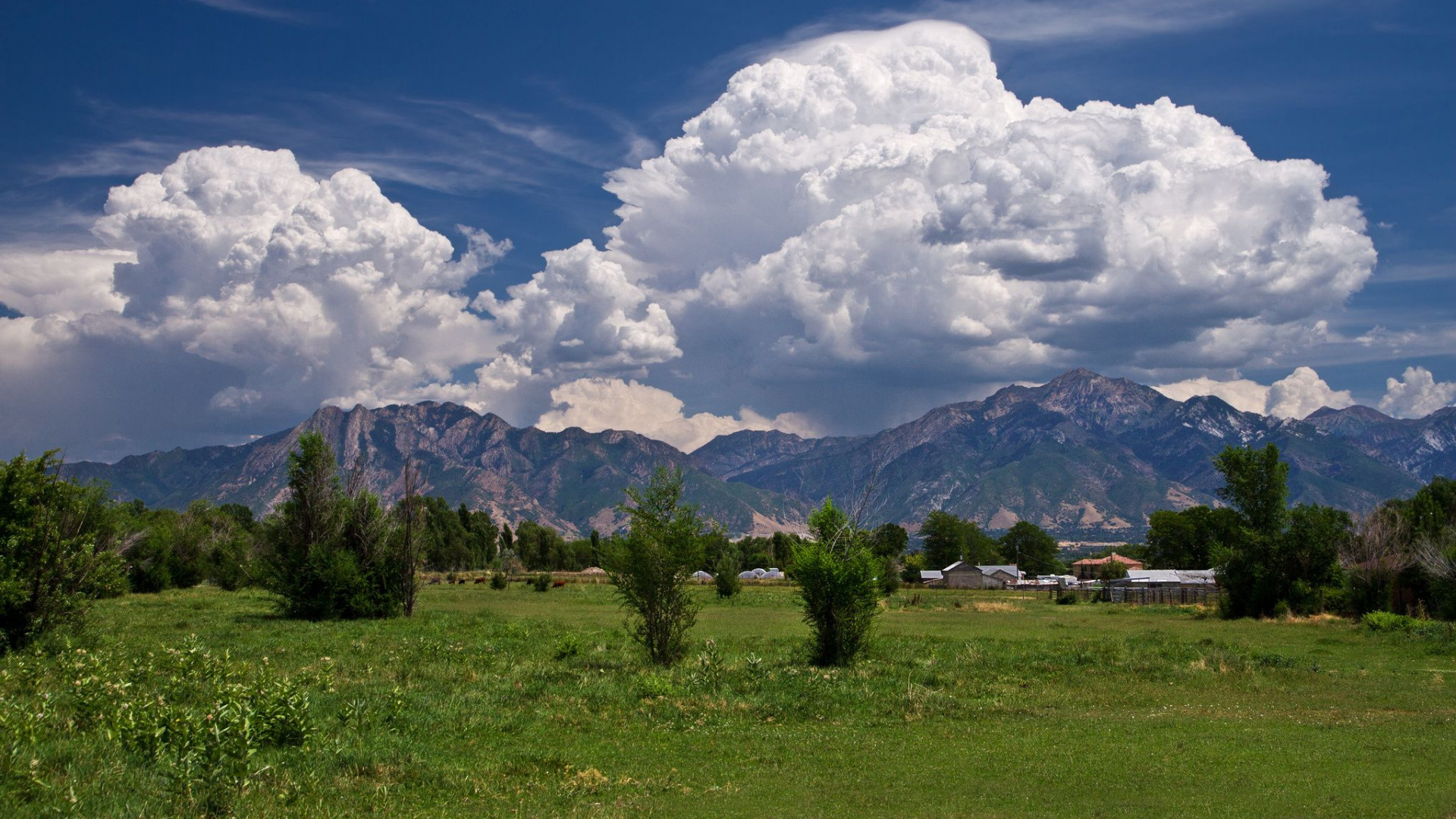 Обои облако, горный рельеф, гора, природа, кучевое облако в разрешении 1920x1080