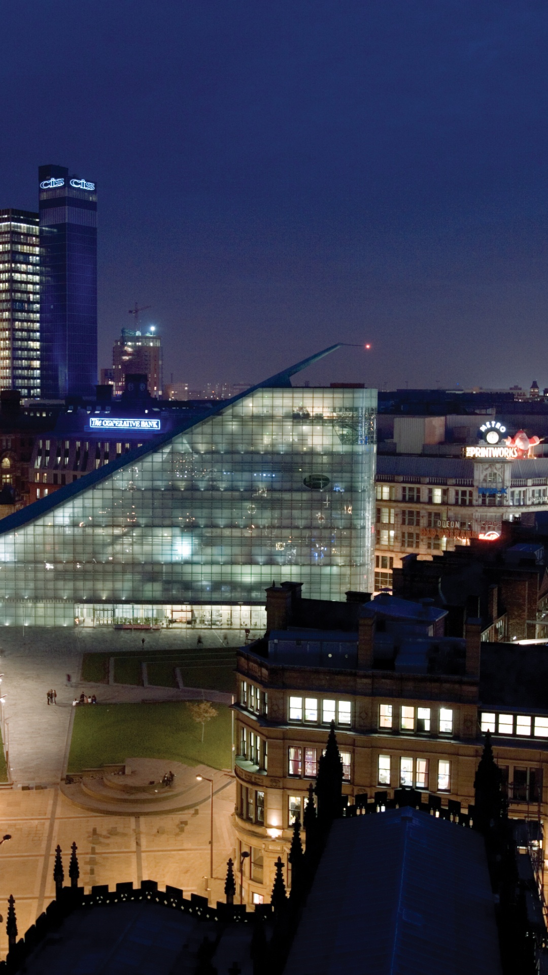 Обои Лондон, город, городской пейзаж, городской район, ночь в разрешении 1080x1920