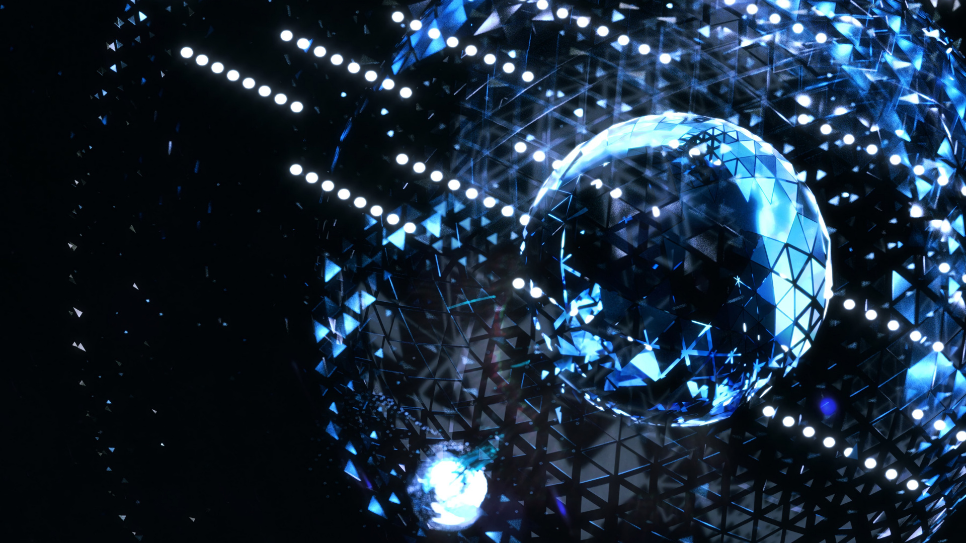 Обои вода, синий, круг, электрик, сфера в разрешении 1920x1080