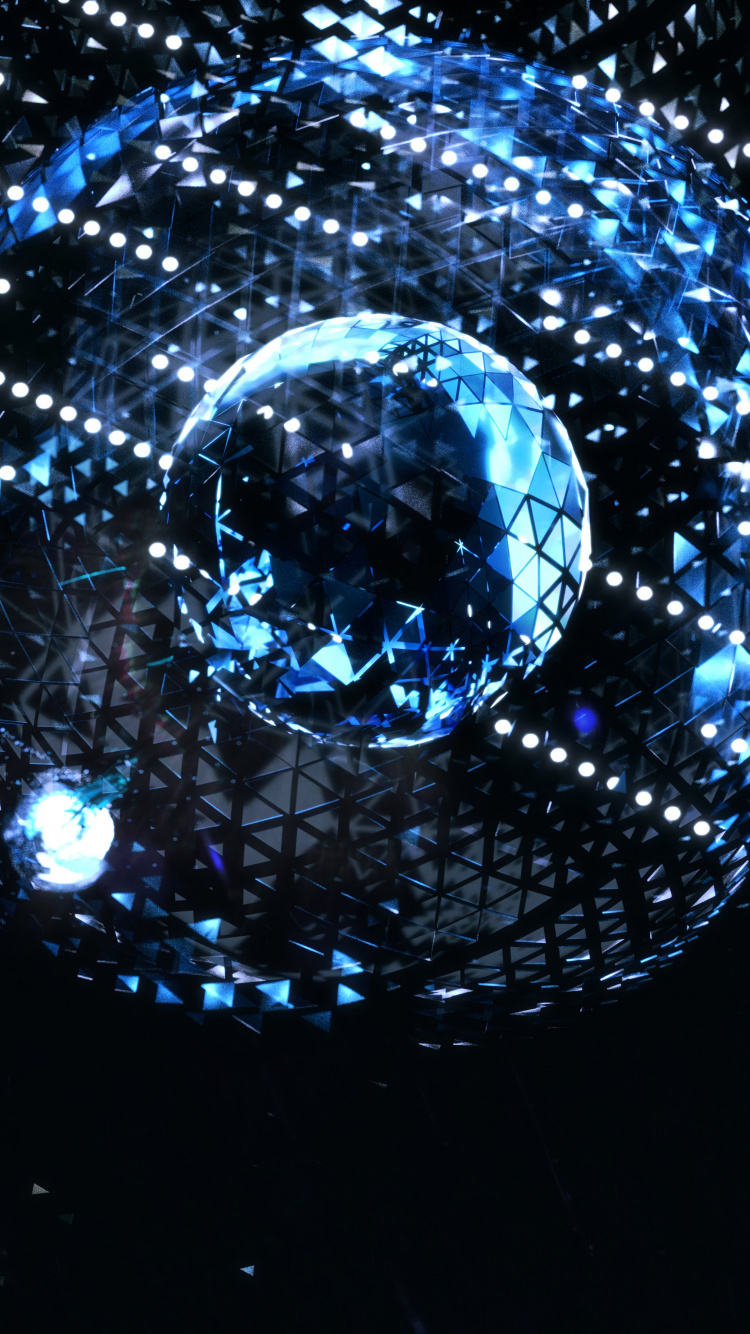 Обои вода, синий, круг, электрик, сфера в разрешении 750x1334