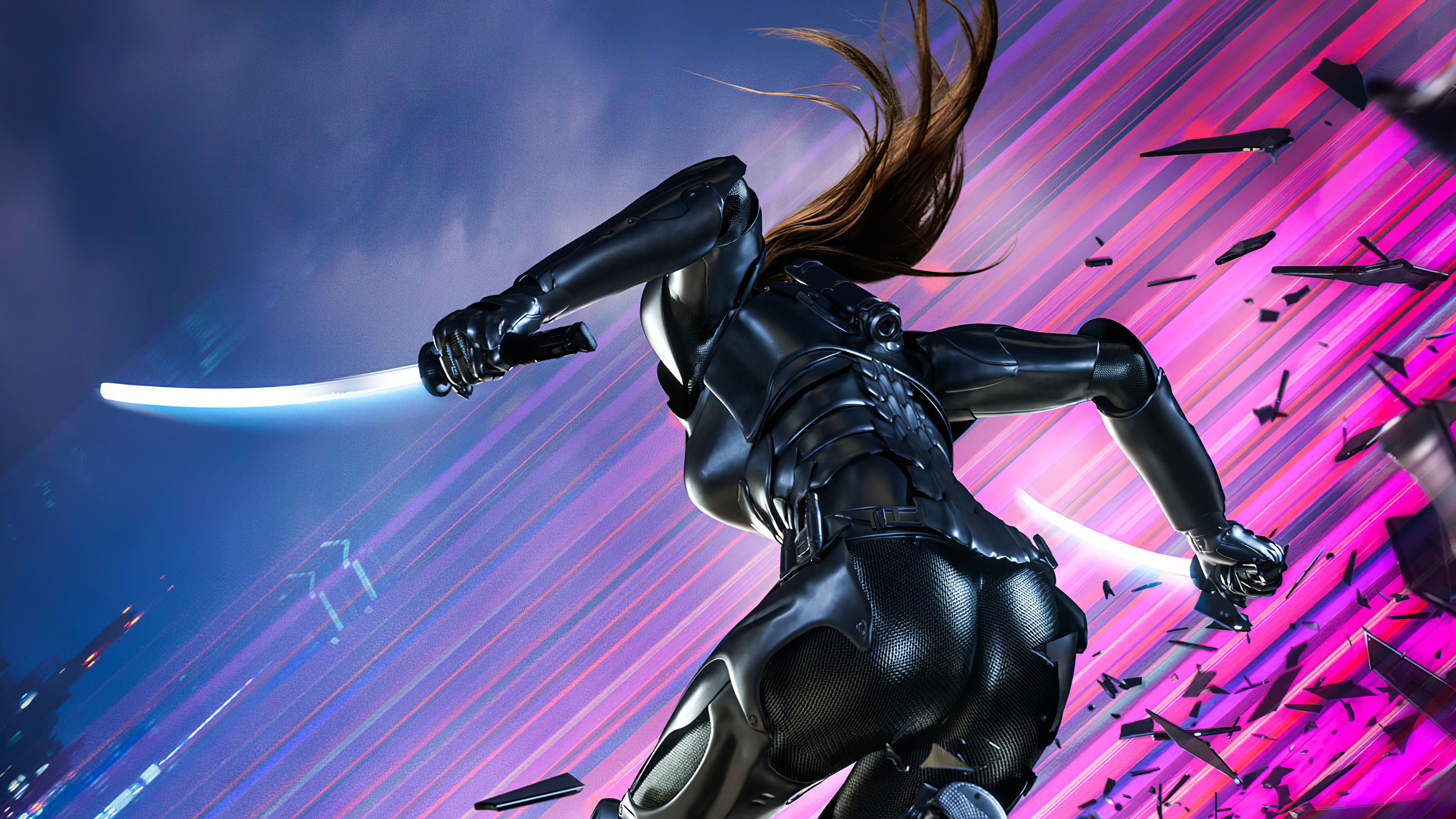 Обои цифровое искусство, пурпур, латекс одежда, латекс, бедра в разрешении 3840x2160