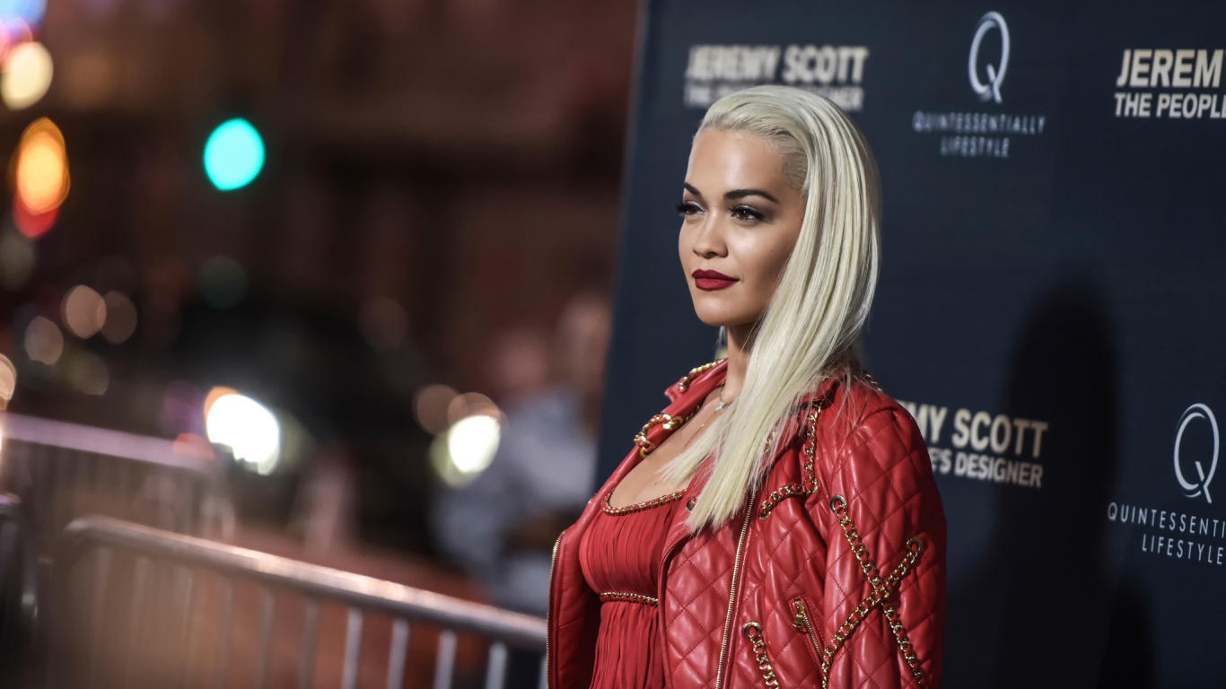 Обои Рита ора, знаменитость, волосы, лицо, фэшн в разрешении 1366x768