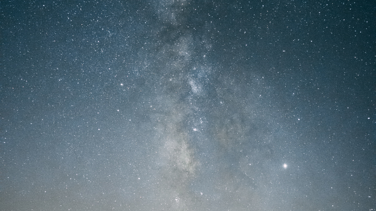 Обои ночь, Галактика, горизонт, звезда, астрономический объект в разрешении 1280x720