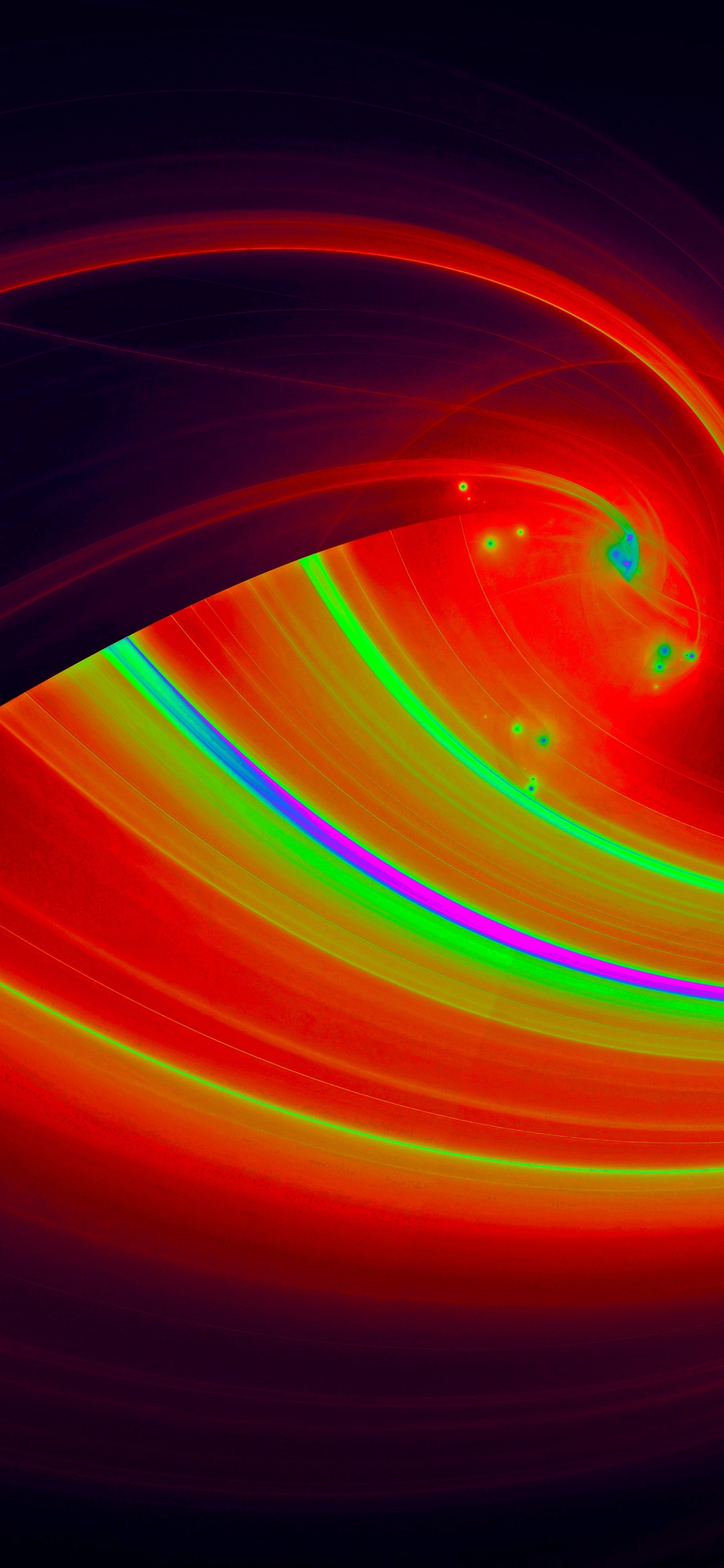 Обои красный цвет, Апельсин, свет, линия, графика в разрешении 1125x2436