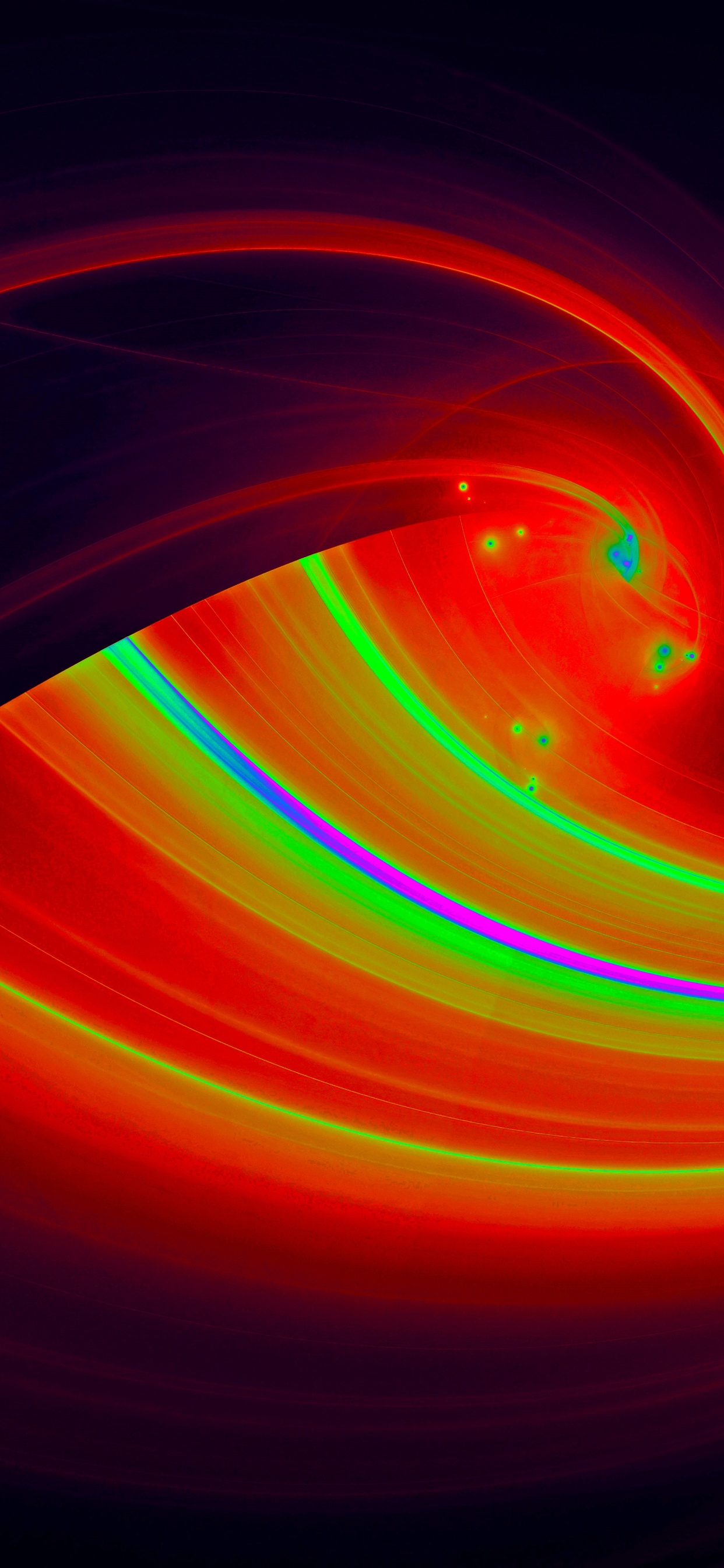 Обои красный цвет, Апельсин, свет, линия, графика в разрешении 1242x2688