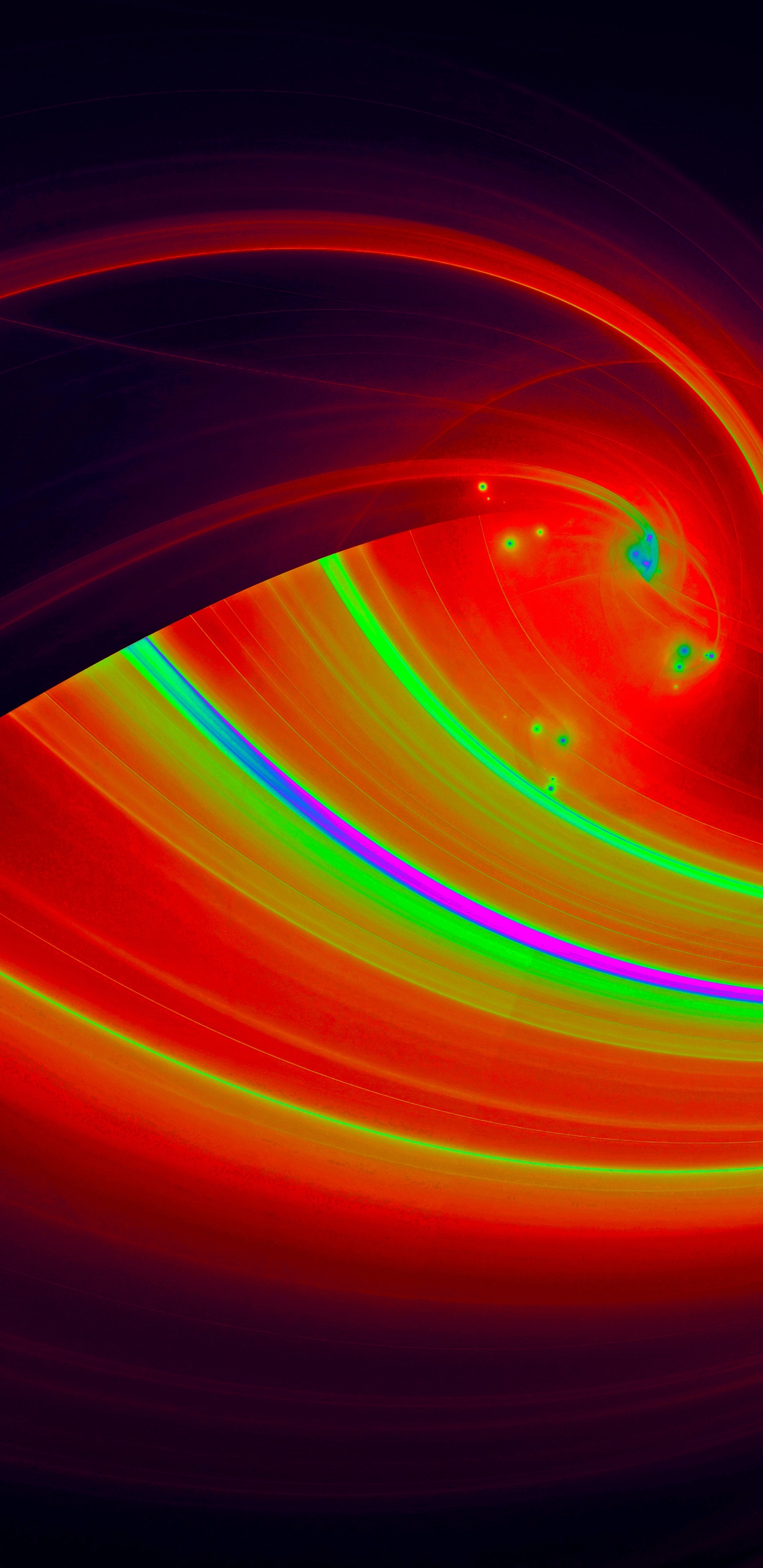 Обои красный цвет, Апельсин, свет, линия, графика в разрешении 1440x2960