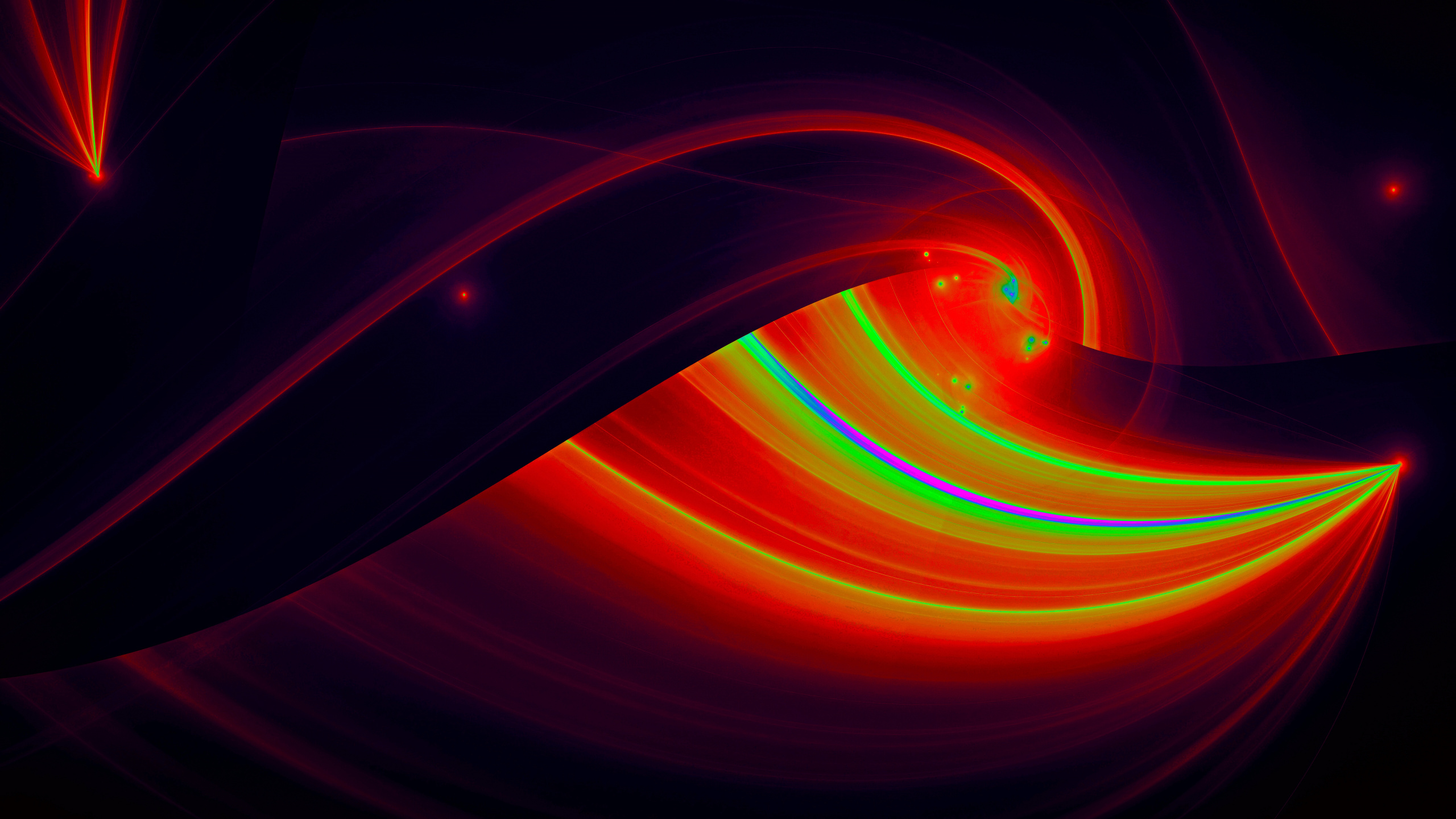 Обои красный цвет, Апельсин, свет, линия, графика в разрешении 2560x1440