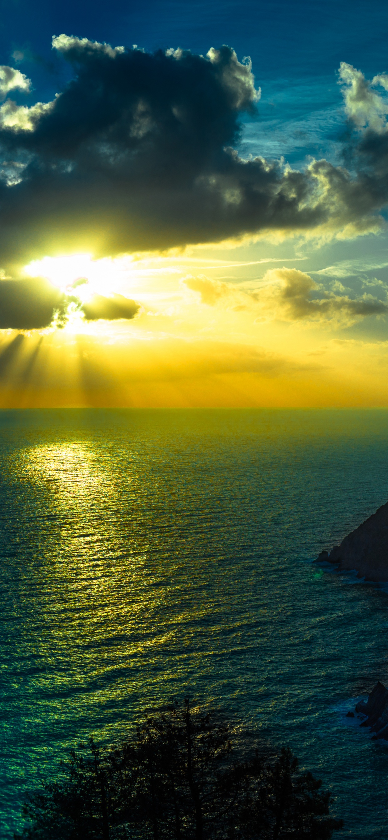 Обои океан, море, природа, горизонт, вода в разрешении 1242x2688