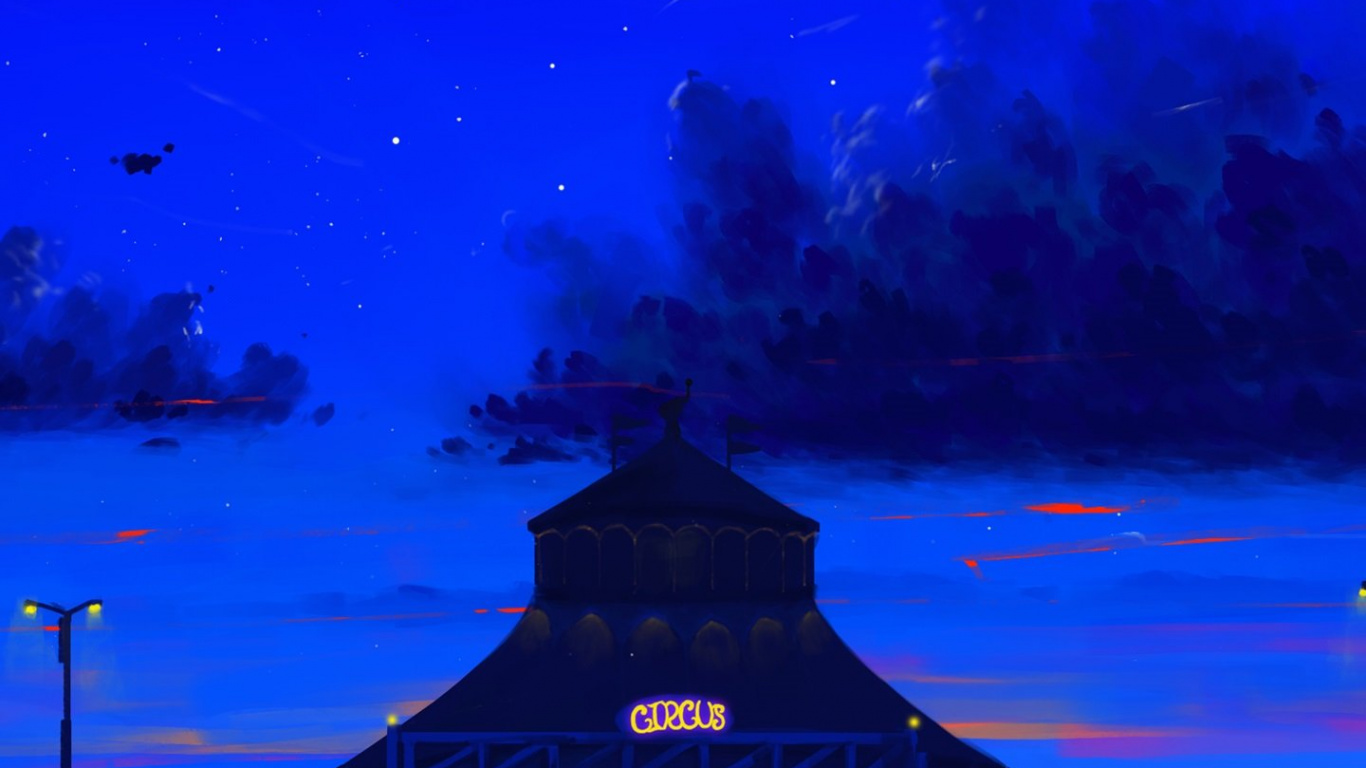 Обои природа, висгун - социальная сеть, живопись, атмосфера, здание в разрешении 1366x768