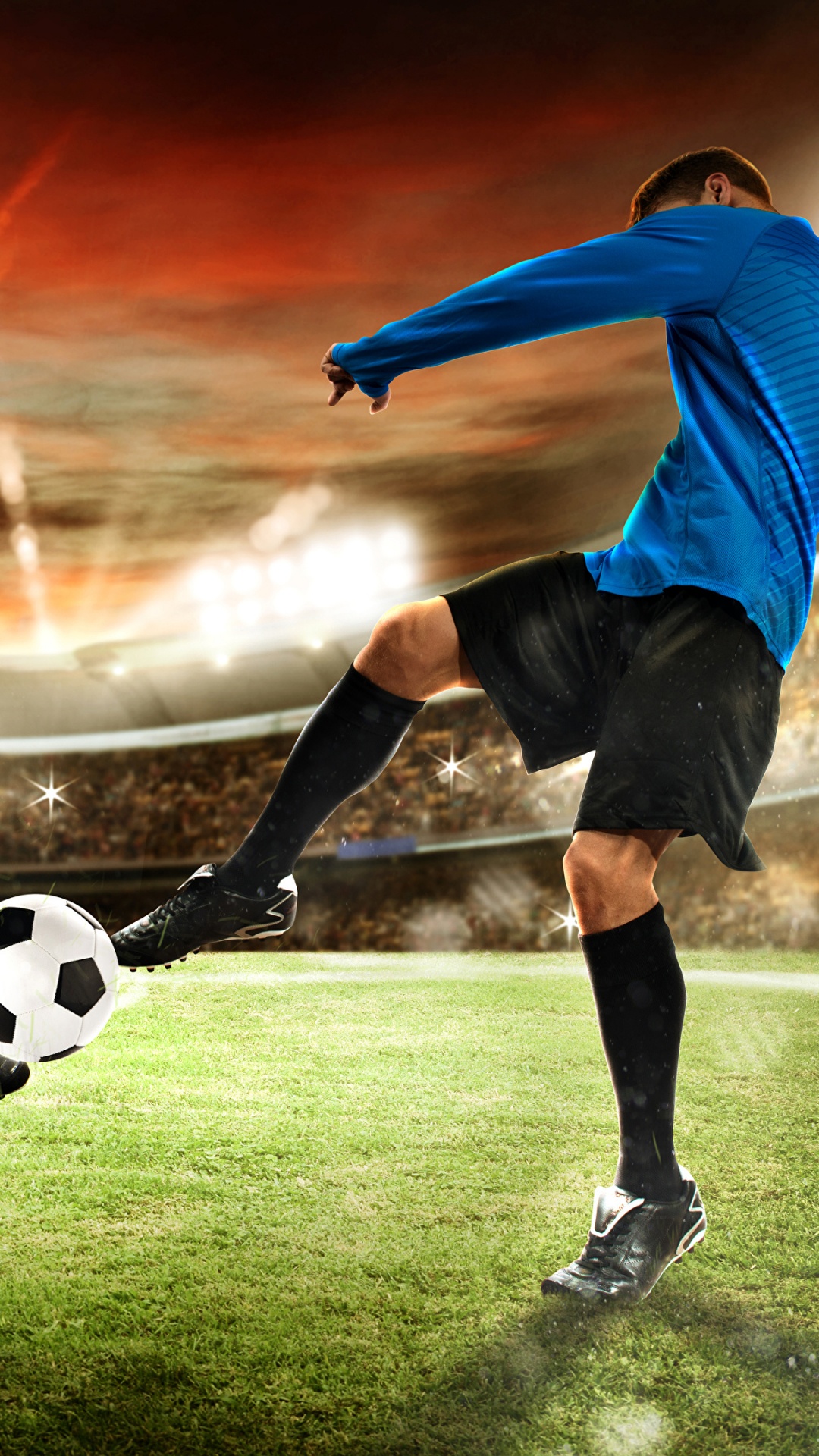 Обои Футбольный игрок, футбол, игрок, занятие спортом, командный вид спорта в разрешении 1080x1920