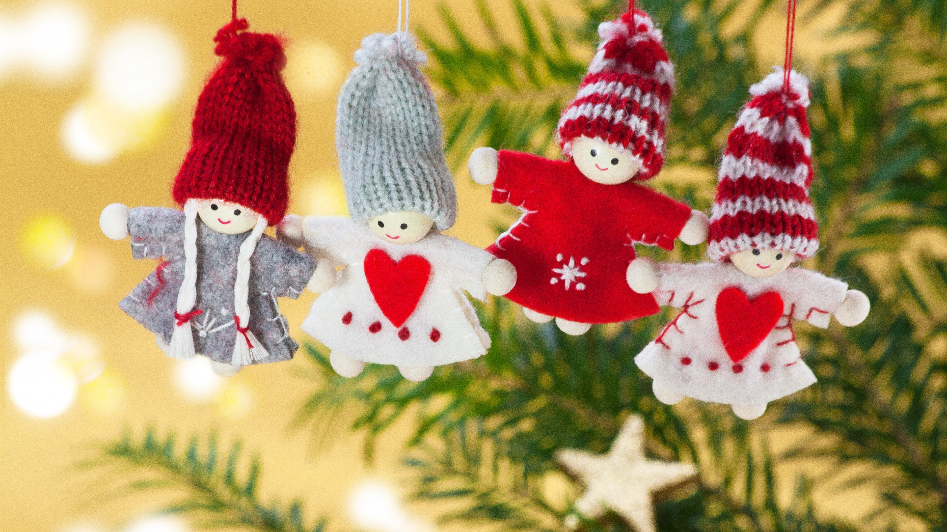 Обои Рождественский день, праздник, елка, рождественский орнамент, Рождественские украшения в разрешении 3840x2160