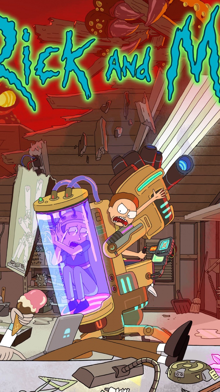 Обои Рик Санчез, Морти Смит, Рик и Морти - сезон 2, Рик и Морти - сезон 3, мультфильм в разрешении 720x1280