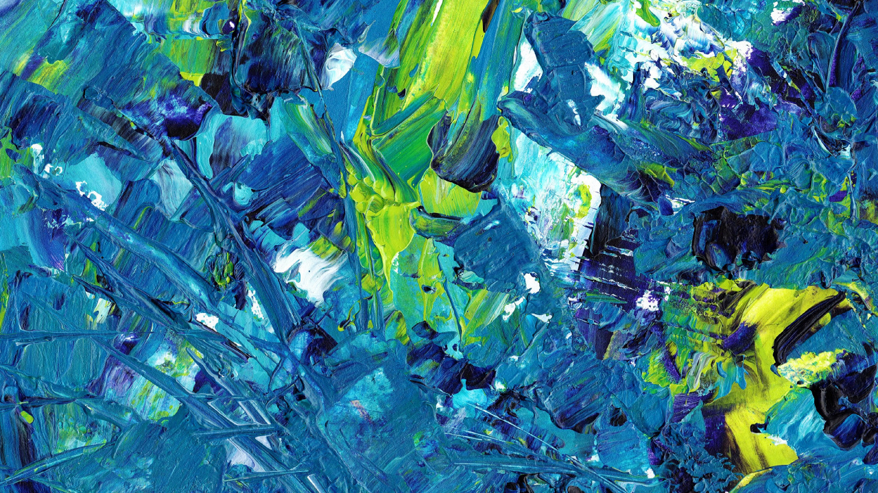 Обои акриловой живописи, акриловая краска, абстрактное искусство, живопись, разноцветная абстрактная живопись в разрешении 1280x720