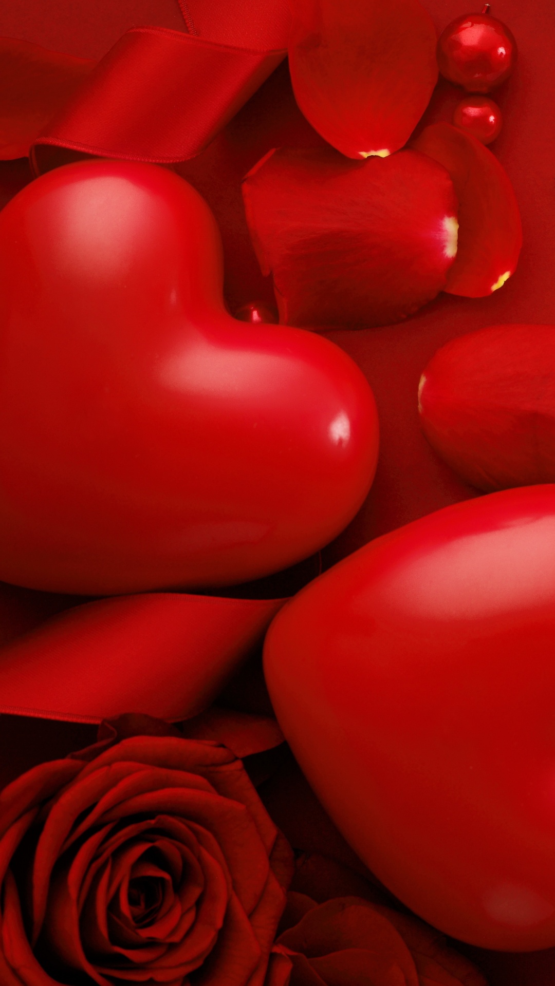 Обои День Святого Валентина, сердце, праздник, красный цвет, любовь в разрешении 1080x1920