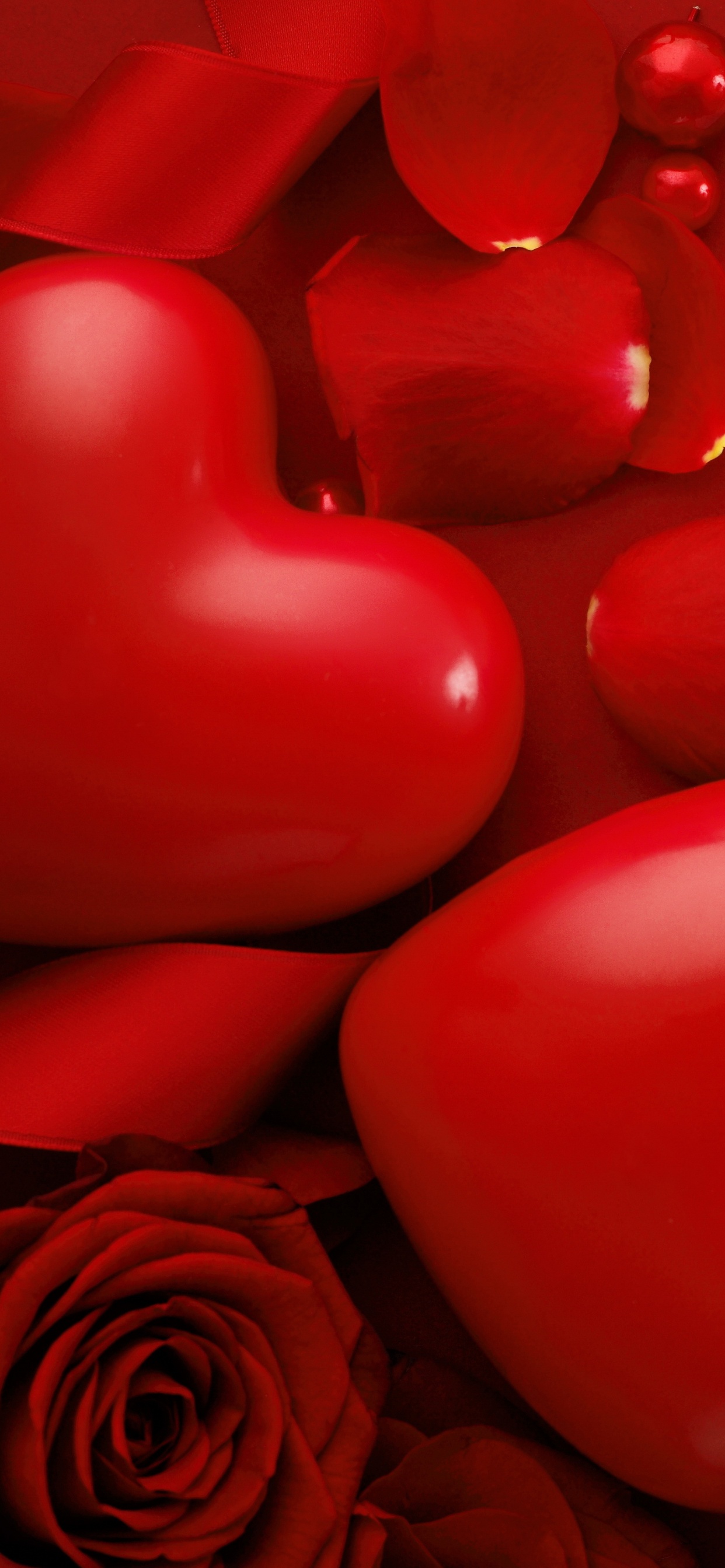 Обои День Святого Валентина, сердце, праздник, красный цвет, любовь в разрешении 1242x2688