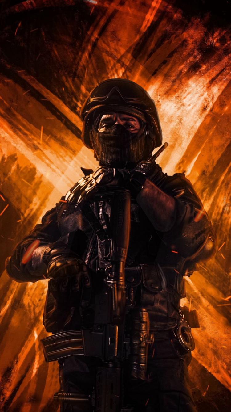 Обои темнота, событие, тепло, боевик, пулемет в разрешении 750x1334