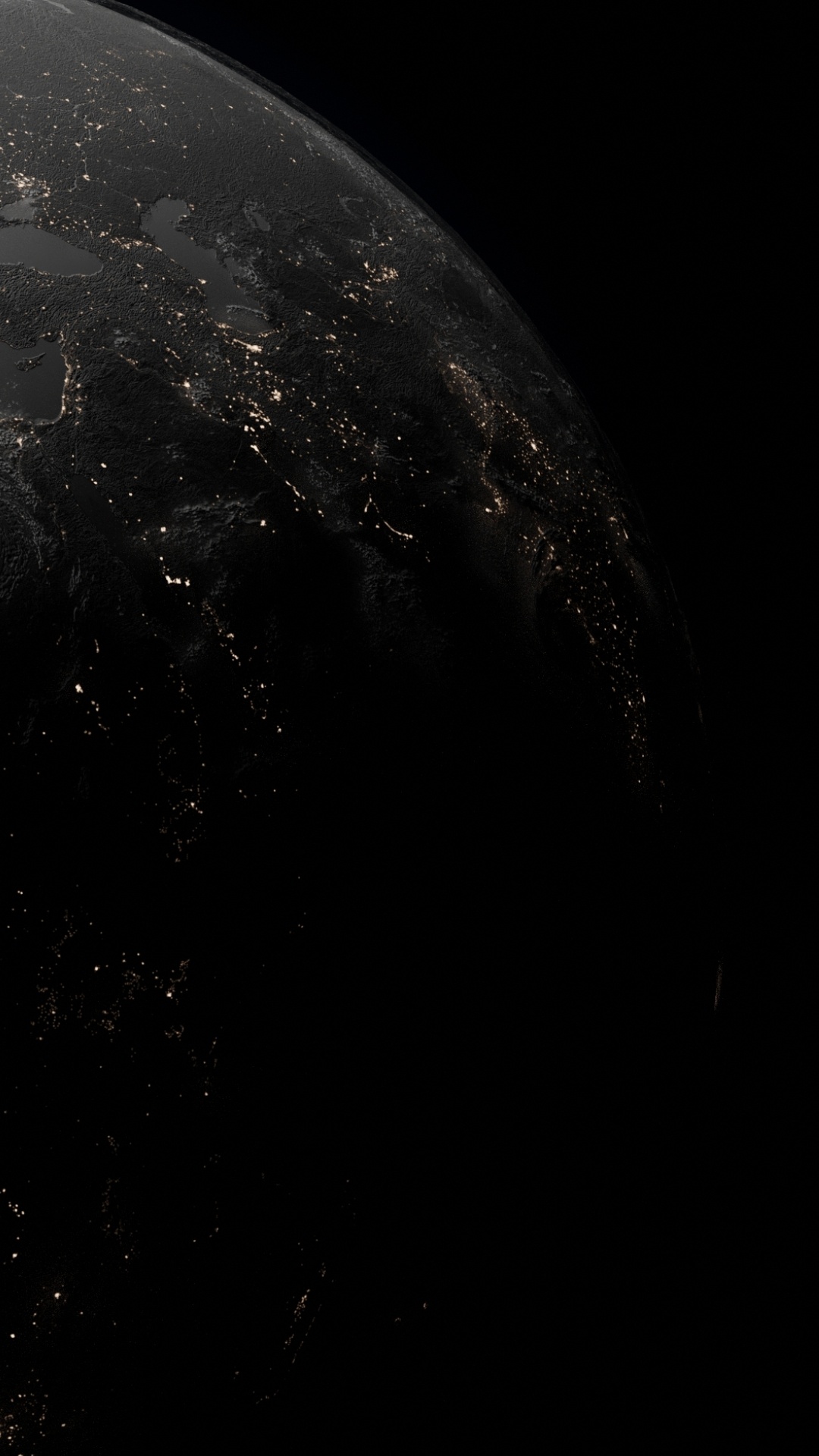 Обои космическое пространство, земля, звезда, ночь, луна в разрешении 1080x1920