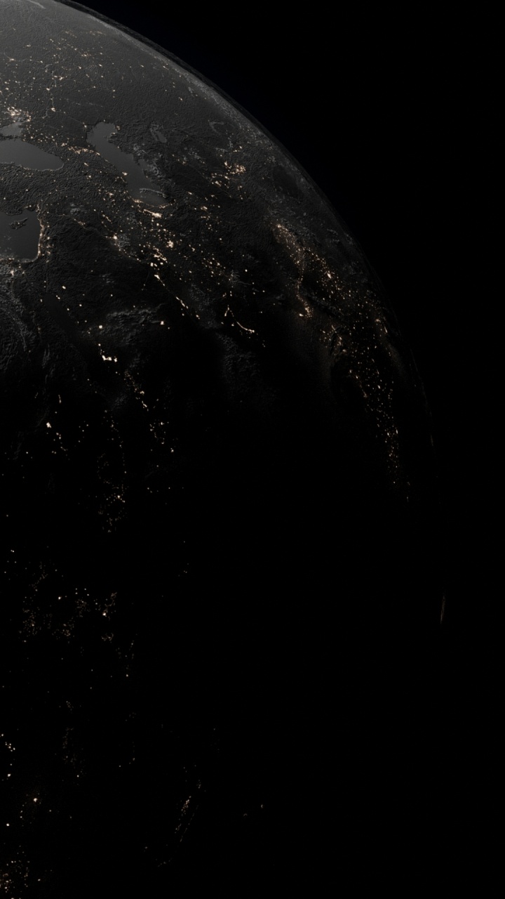 Обои космическое пространство, земля, звезда, ночь, луна в разрешении 720x1280