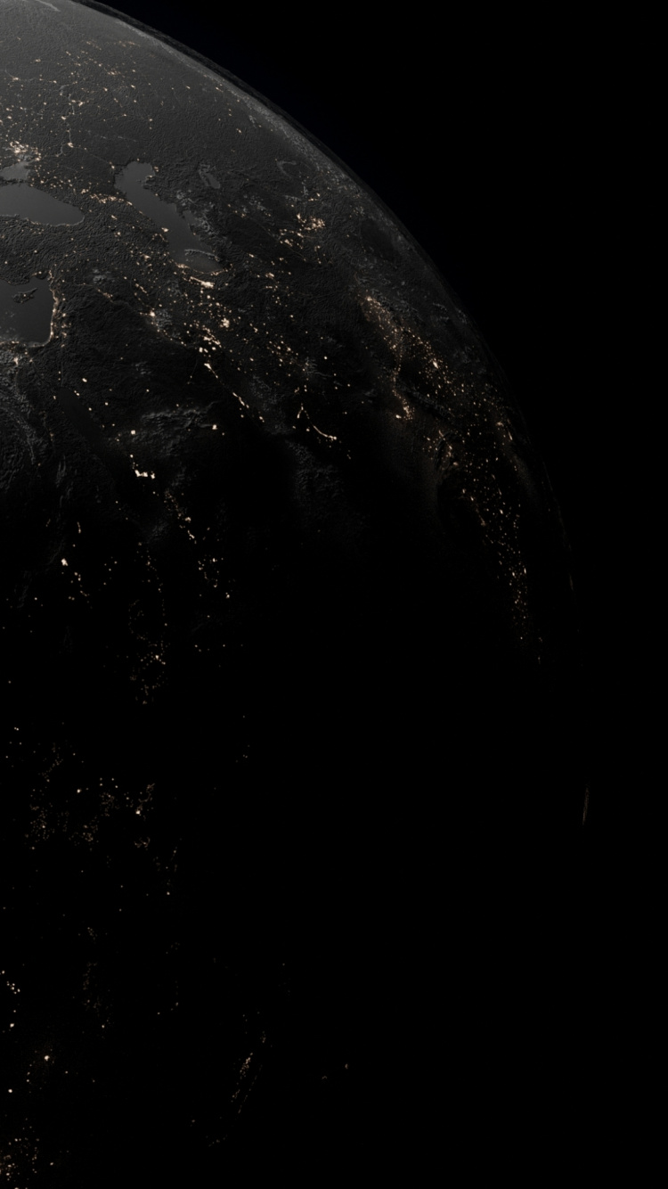 Обои космическое пространство, земля, звезда, ночь, луна в разрешении 750x1334