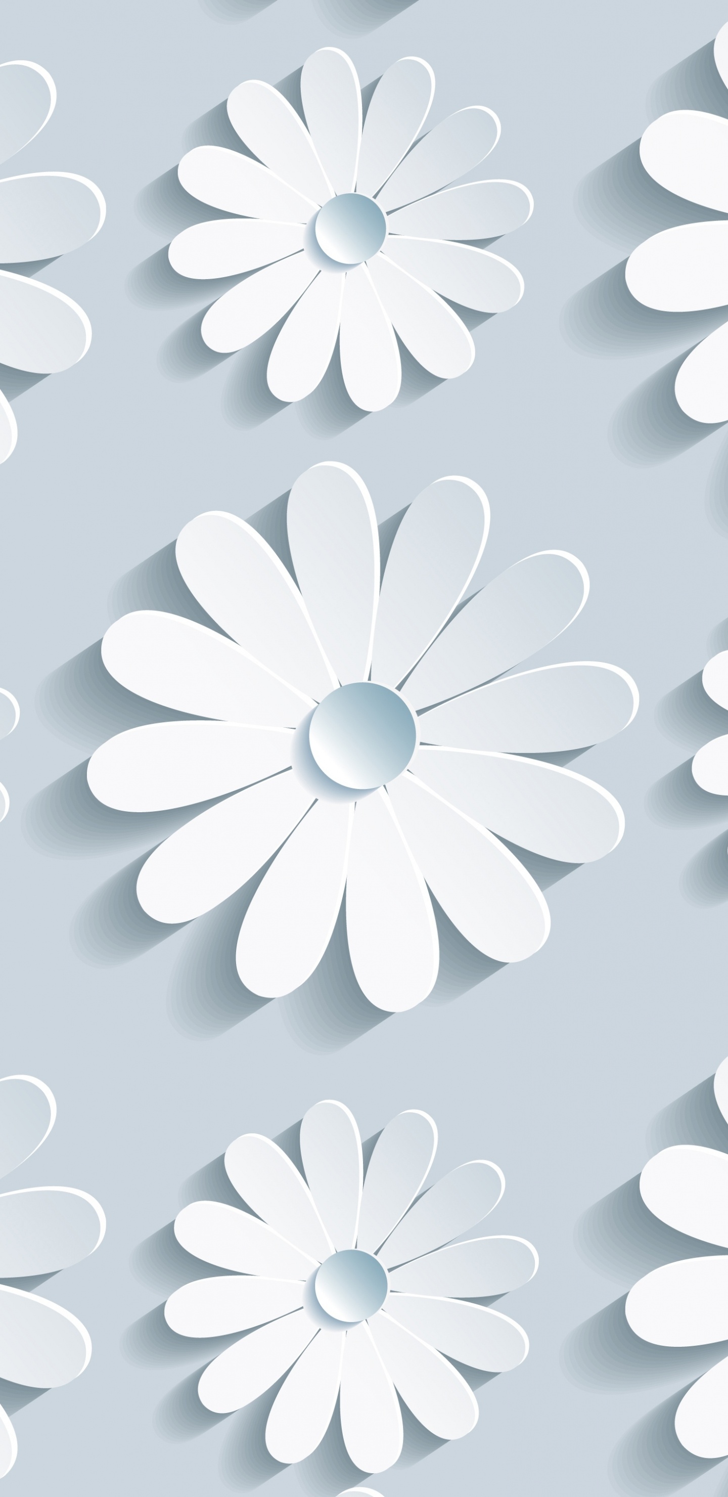 Обои цветок, цветочный дизайн, текстура, дизайн, белые в разрешении 1440x2960