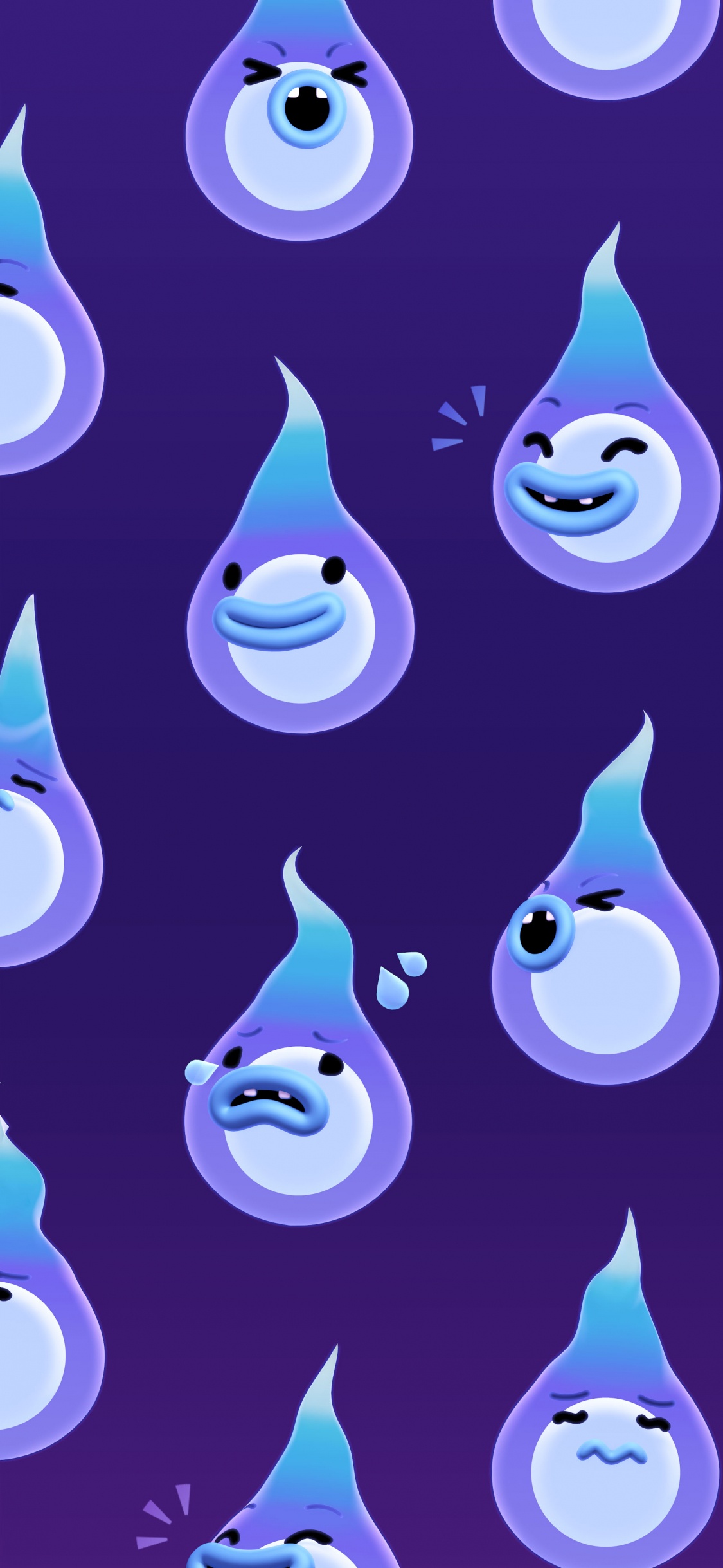 Обои узор, животное пересекает новые горизонты, белые, свет, синий в разрешении 1125x2436